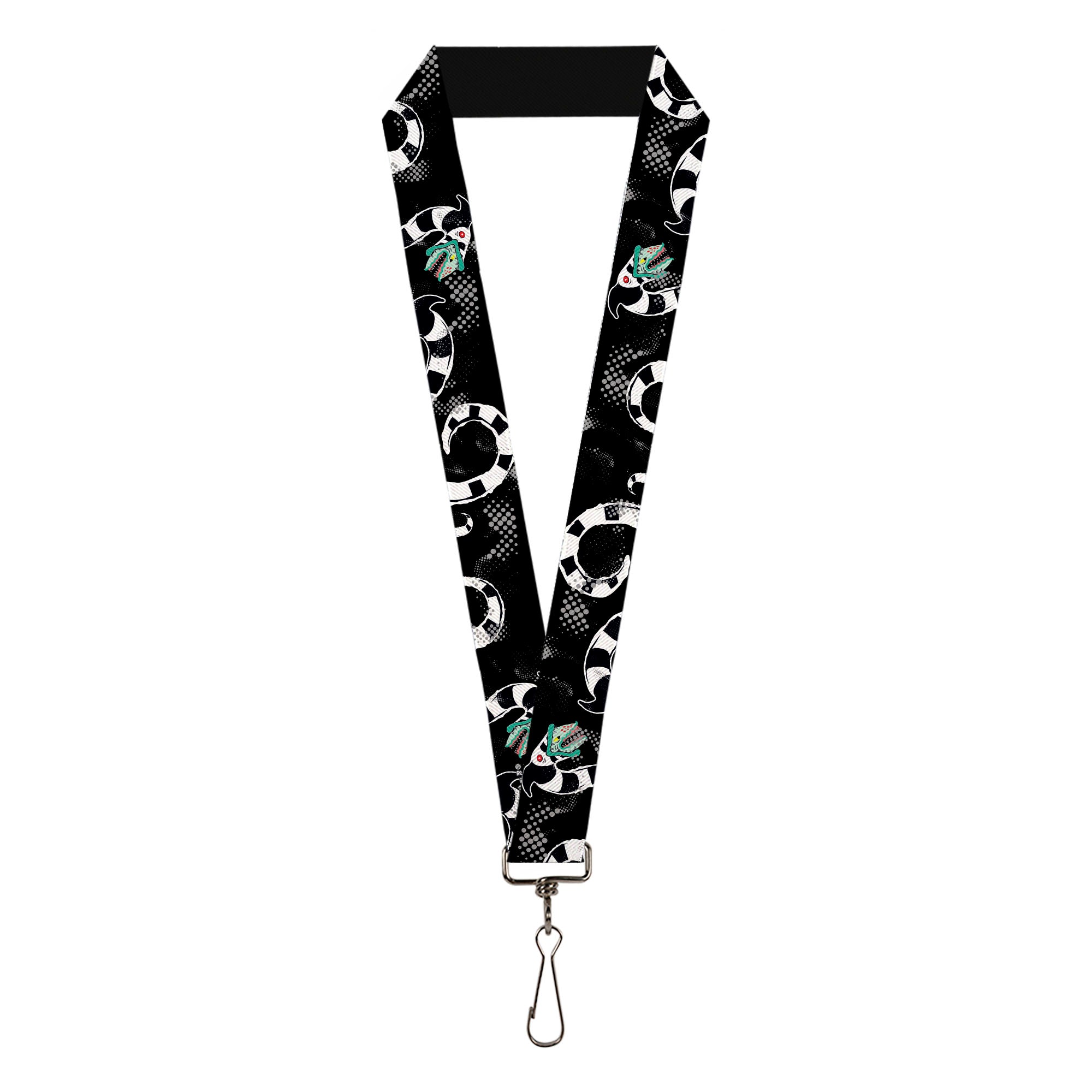 Lanyard - 1.0" - Beetlejuice Sandworm Halftone Repeat Black/Gray Lanyards Beetlejuice
