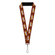 Lanyard - 1.0" - Willy Wonka and the Chocolate Factory WONKA BAR Logo Brown/Yellow/White Lanyards Willy Wonka and the Chocolate Factory
