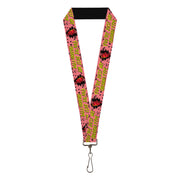 Lanyard - 1.0" - The Lost Boys David Heart Icon YOU'RE JUST MY (BLOOD) TYPE Pink/Yellow Lanyards The Lost Boys