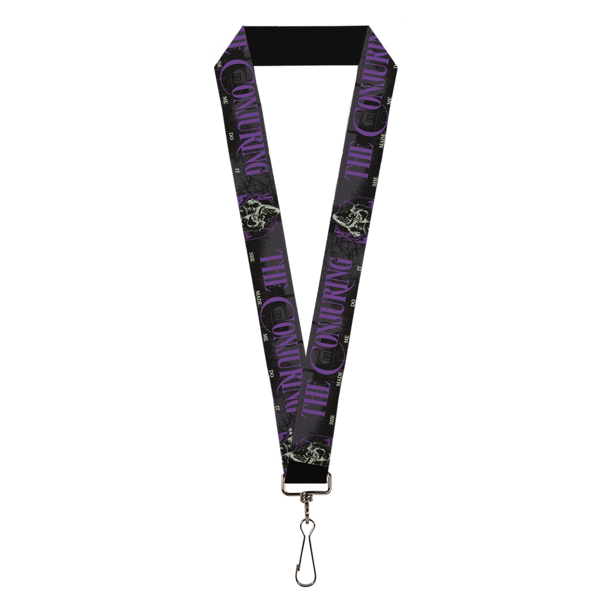Lanyard - 1.0" - THE CONJURING SHE MADE ME DO IT Black/Gray/Purple Lanyards The Conjuring
