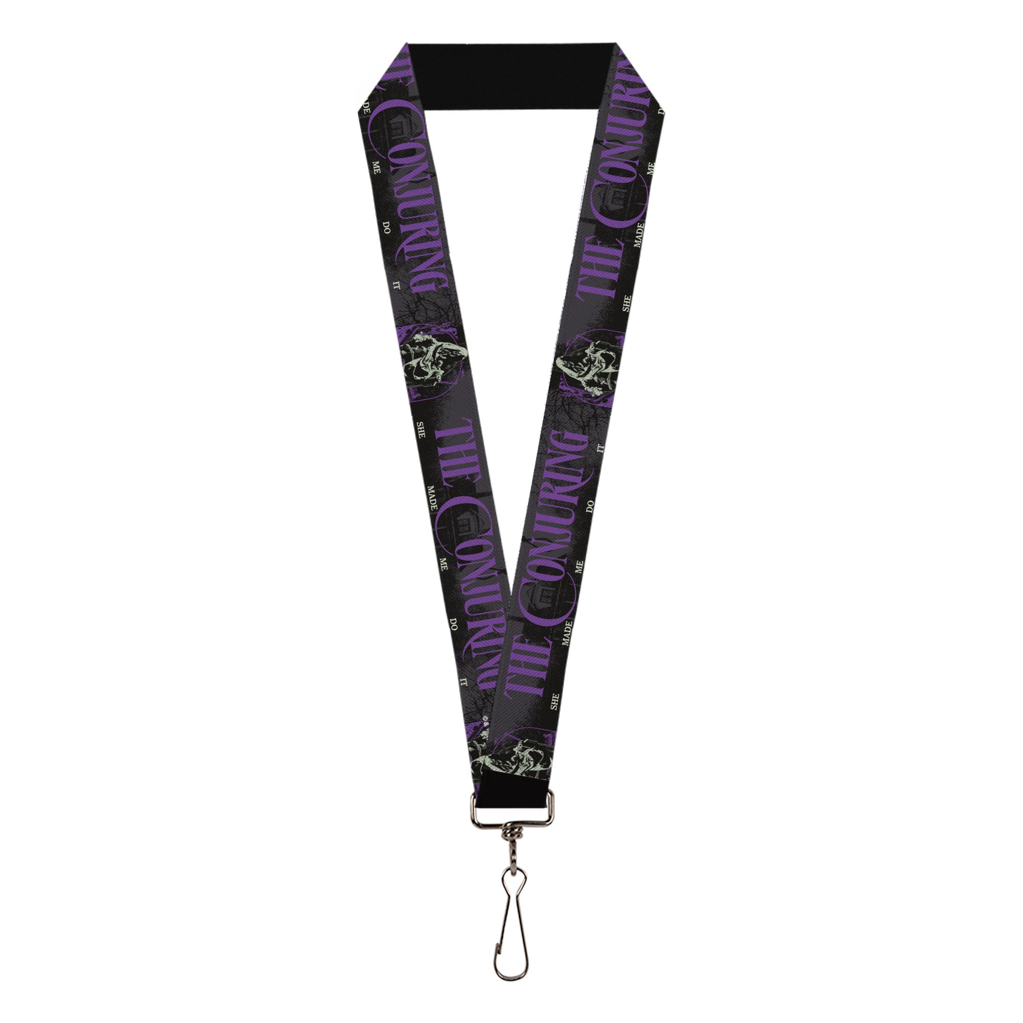 Lanyard - 1.0" - THE CONJURING SHE MADE ME DO IT Black/Gray/Purple Lanyards The Conjuring