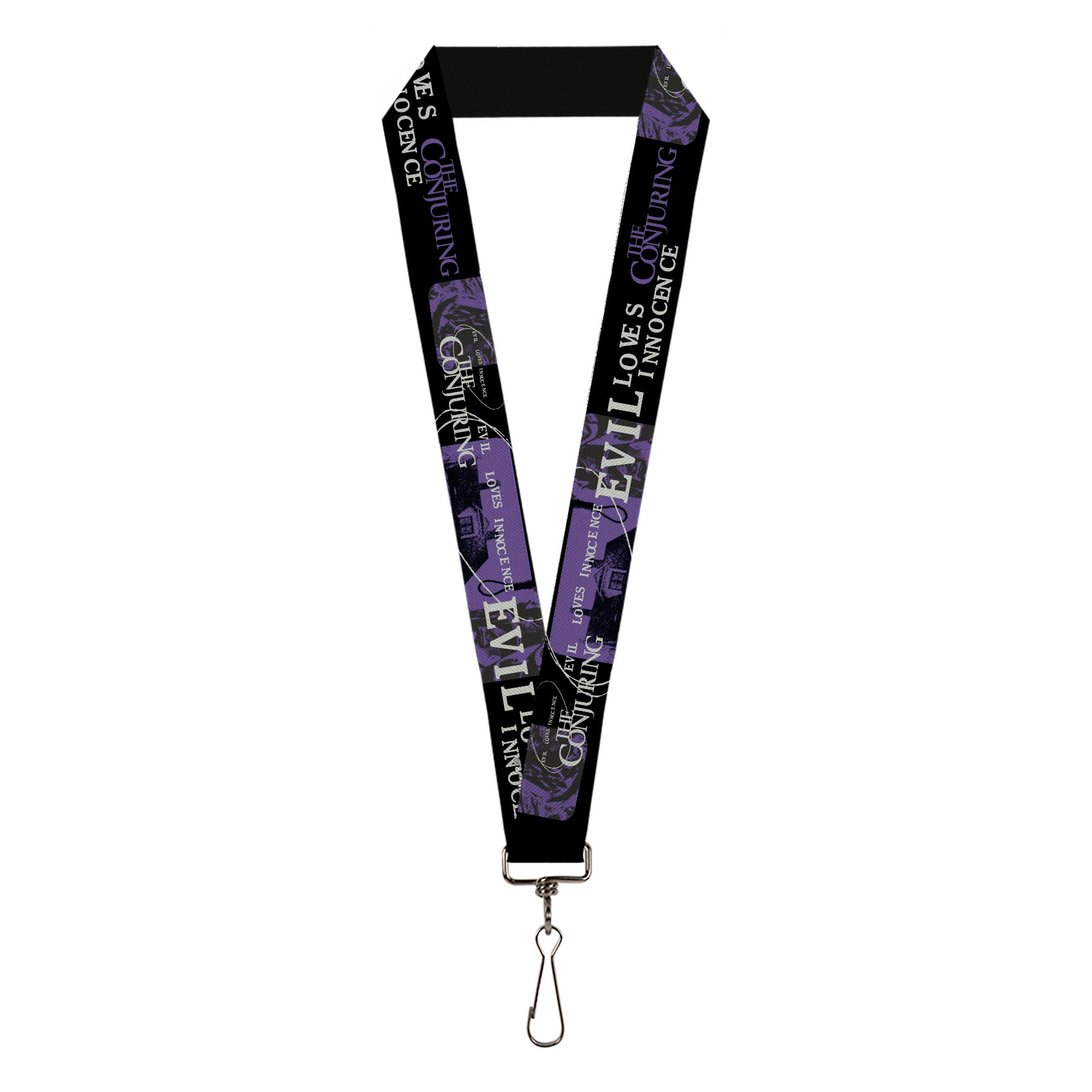 Lanyard - 1.0" - THE CONJURING EVIL LOVES INNOCENCE Purple/Black Lanyards The Conjuring