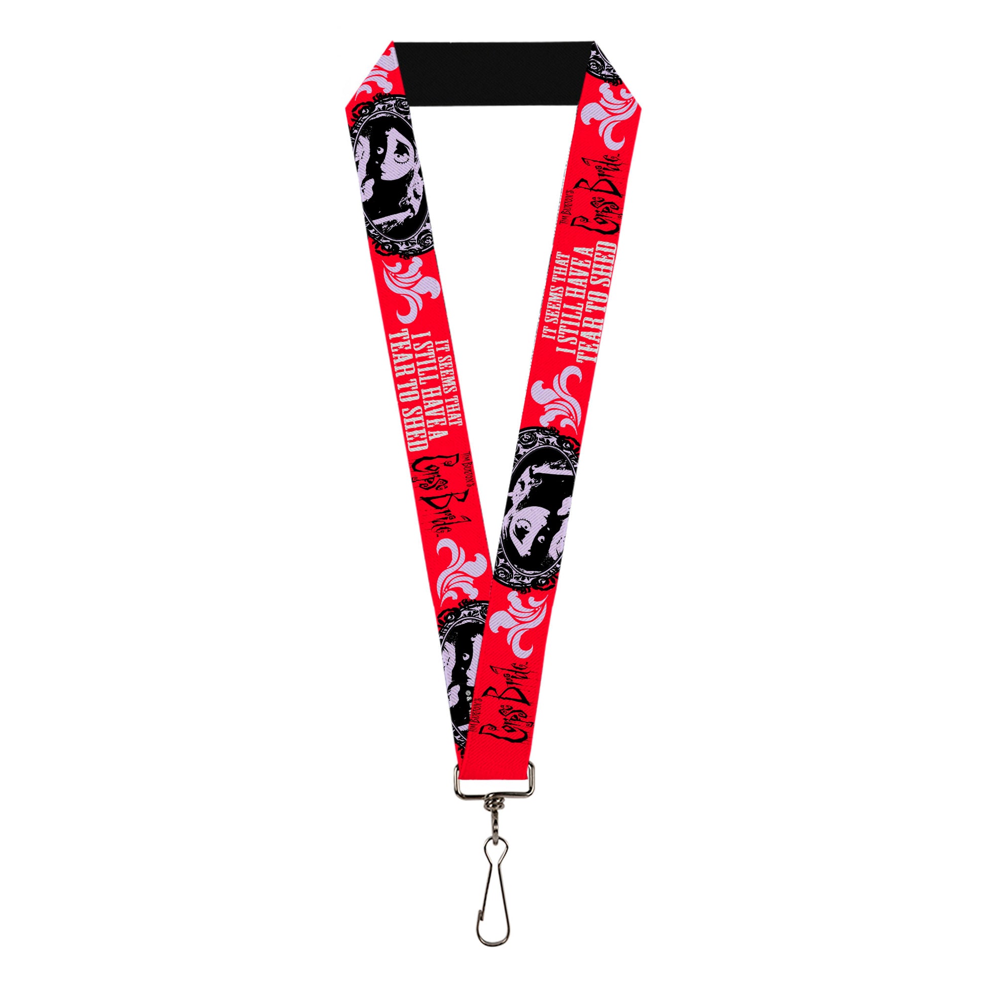 Lanyard - 1.0" - CORPSE BRIDE Emily TEAR TO SHED Pose Red/White/Black Lanyards Corpse Bride