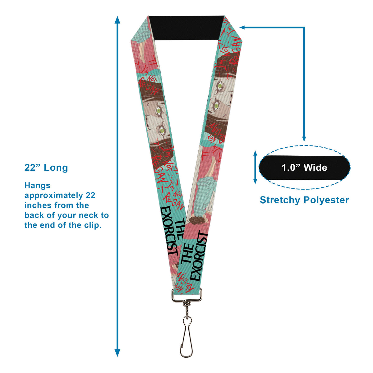 Lanyard - 1.0" - THE EXORCIST I'M NOT REGAN Elevation Pose and Face Pop Art Lanyards The Exorcist