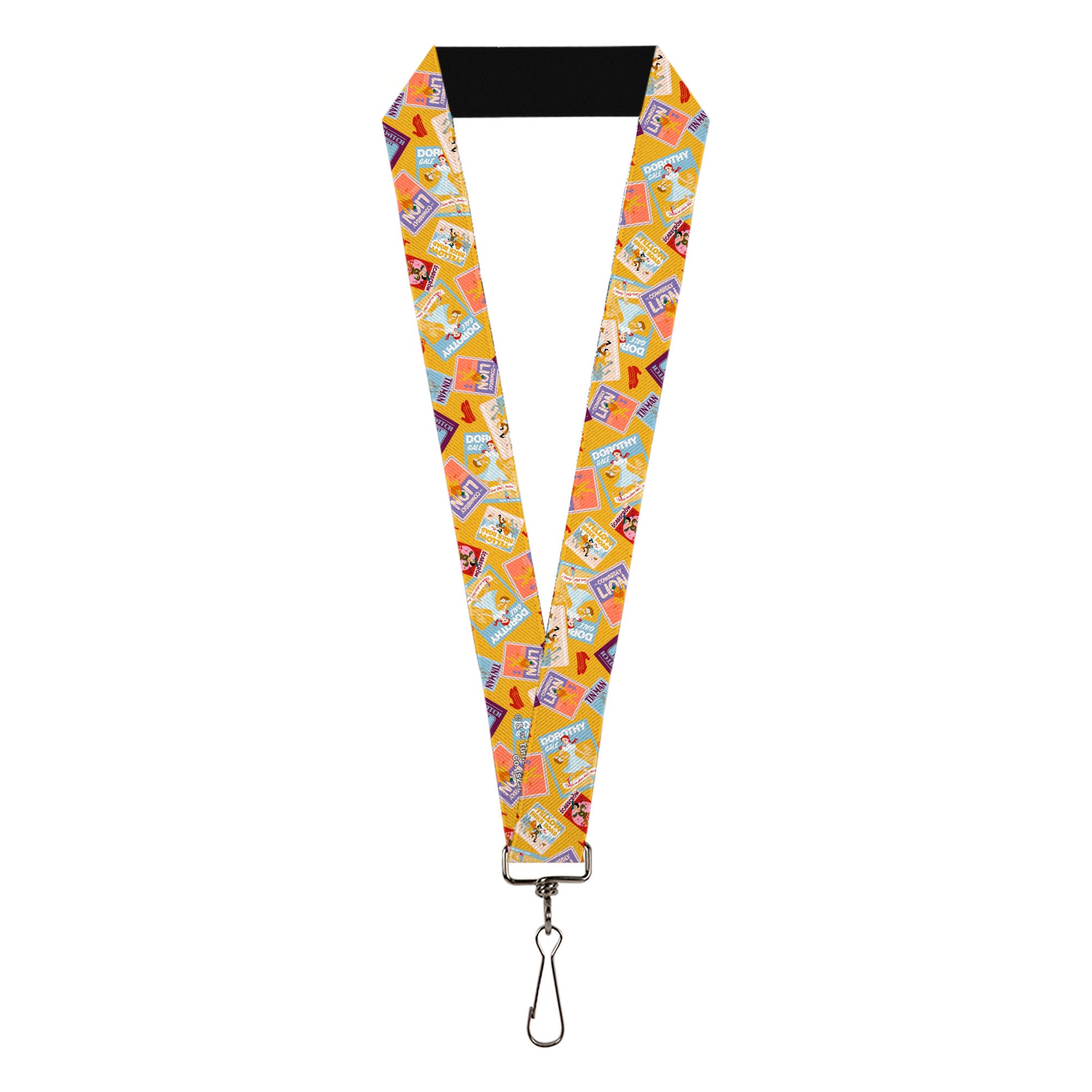 Lanyard - 1.0" - The Wizard of Oz Characters Scenes and Icons Collage Yellow Lanyards The Wizard of Oz
