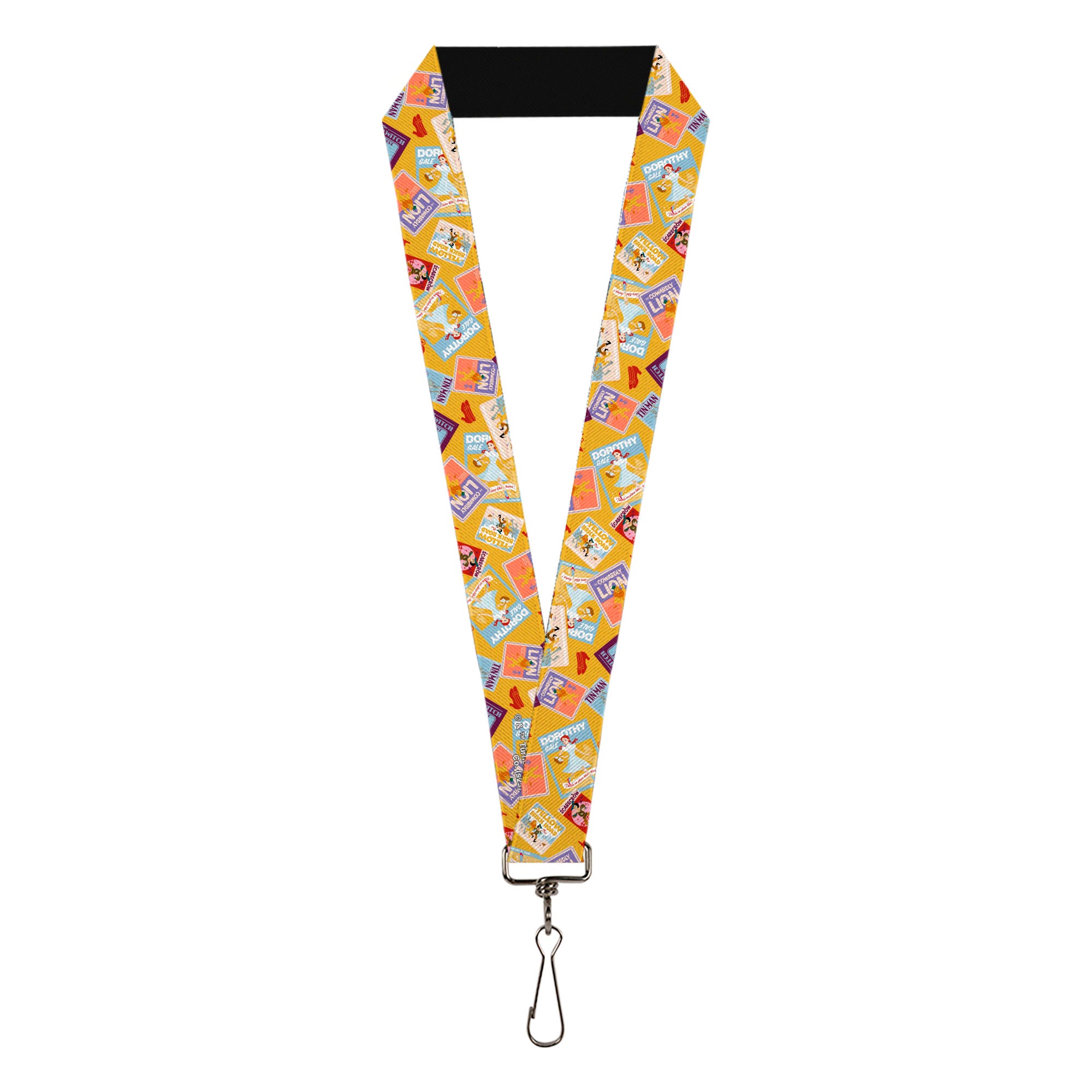 Lanyard - 1.0" - The Wizard of Oz Characters Scenes and Icons Collage Yellow Lanyards The Wizard of Oz