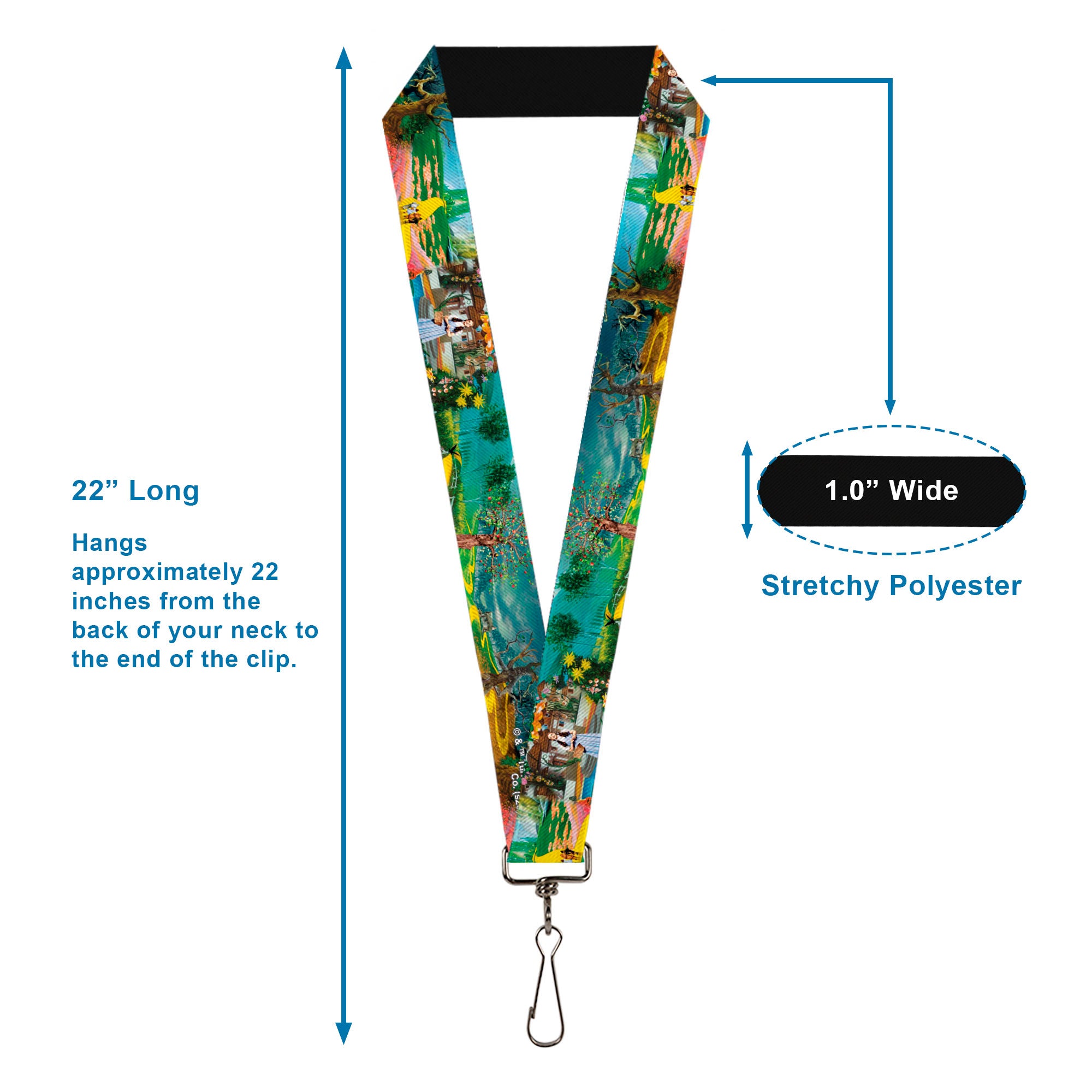 Lanyard - 1.0" - The Wizard of Oz Yellow Brick Road Scenes Lanyards The Wizard of Oz