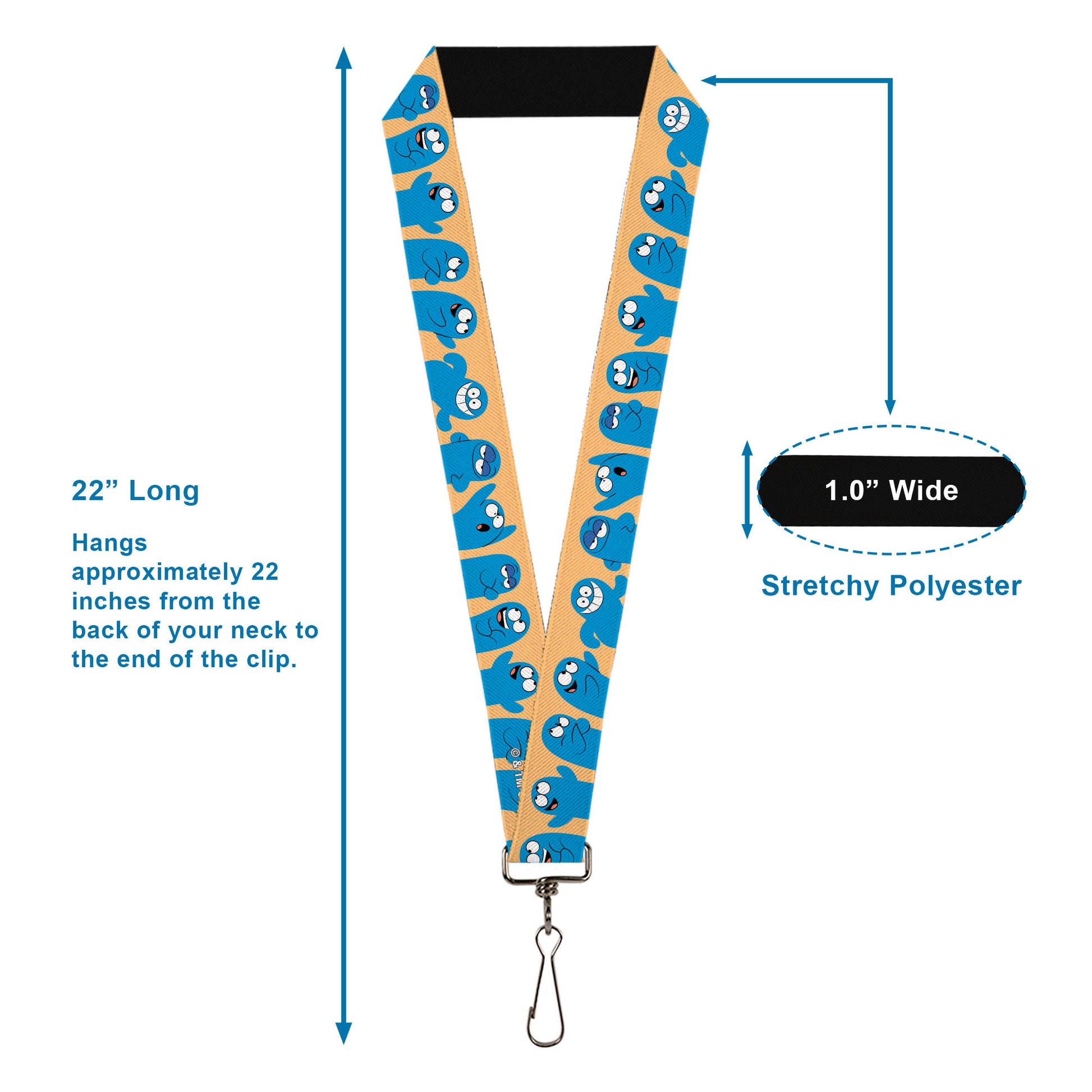 Lanyard - 1.0" - Foster's Home for Imaginary Friends Bloo Expressions Beige Lanyards Foster's Home for Imaginary Friends