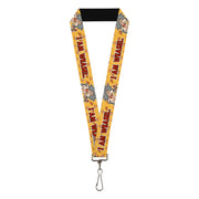 Lanyard - 1.0" - I AM WEASEL Title Logo with IM Weasel and IR Baboon Pose Yellows Lanyards I Am Weasel