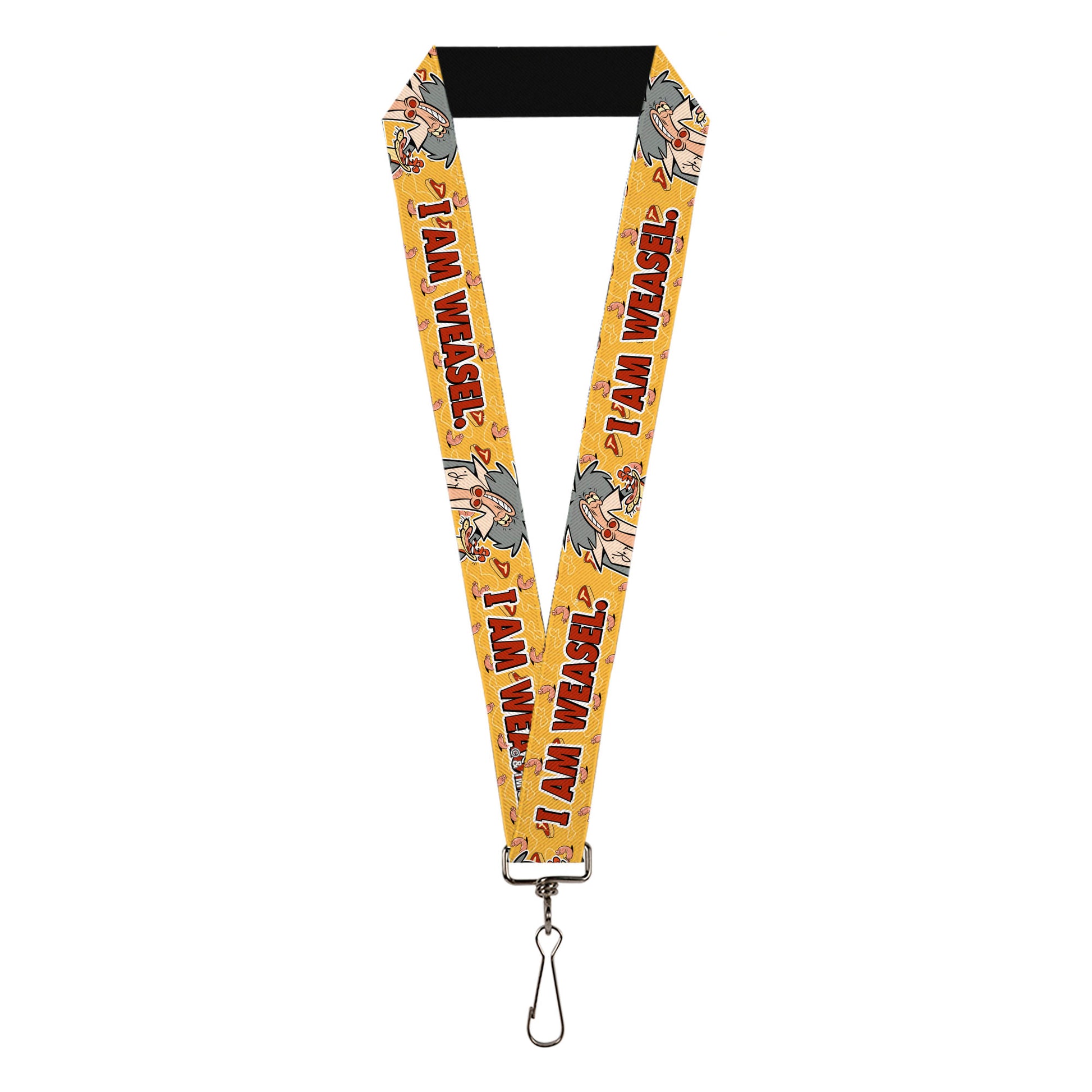 Lanyard - 1.0" - I AM WEASEL Title Logo with IM Weasel and IR Baboon Pose Yellows Lanyards I Am Weasel
