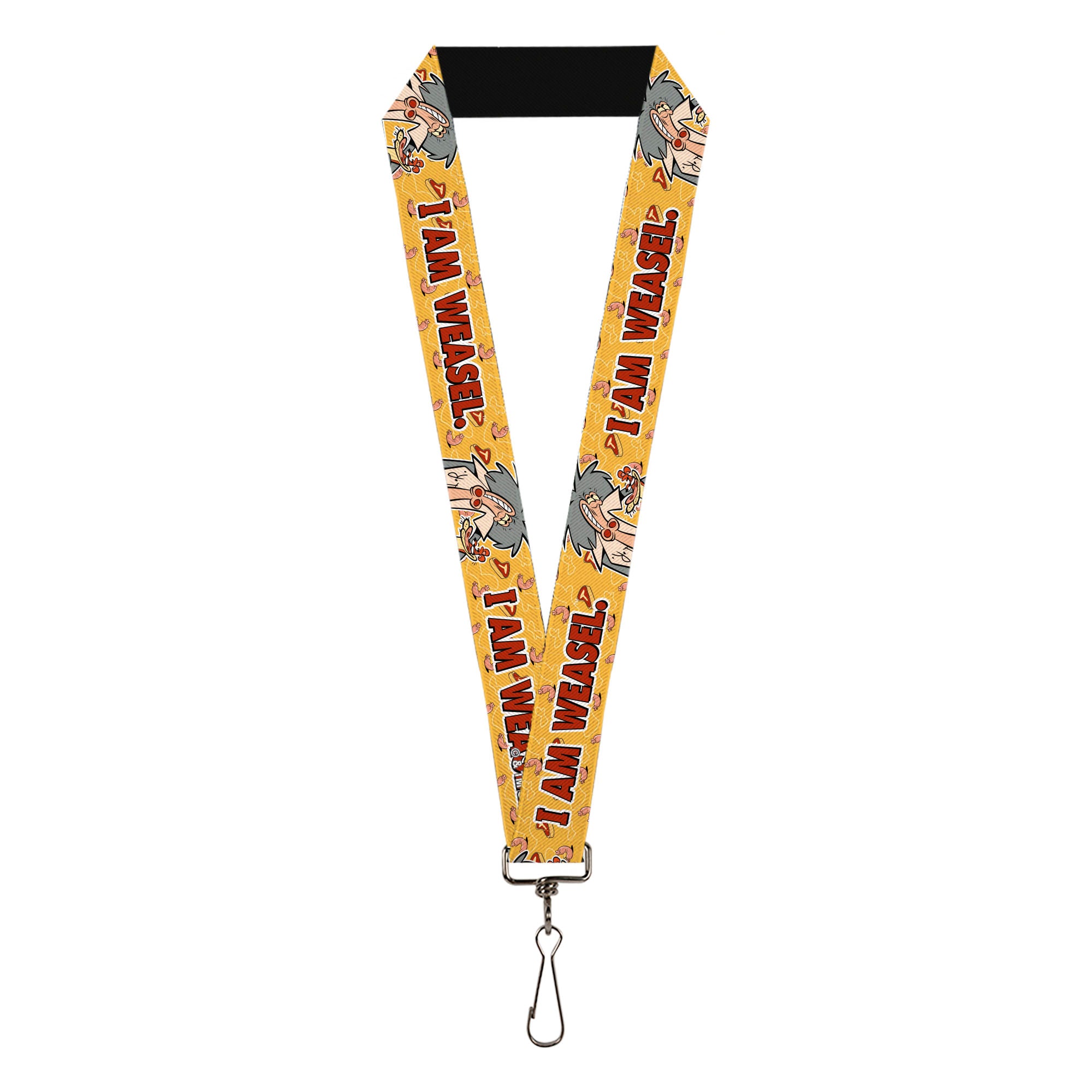 Lanyard - 1.0" - I AM WEASEL Title Logo with IM Weasel and IR Baboon Pose Yellows Lanyards I Am Weasel
