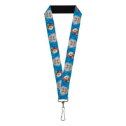 Lanyard - 1.0" - Robot Chicken and Mad Scientist Expressions Blues Lanyards Robot Chicken
