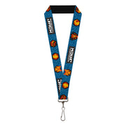 Lanyard - 1.0" - SAMURAI JACK Title Logo and Icons with Swirl Blues Lanyards Samurai Jack