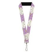 Lanyard - 1.0" - GILMORE GIRLS Title Logo and Flower Petals Lavender/White/Blue Lanyards Gilmore Girls