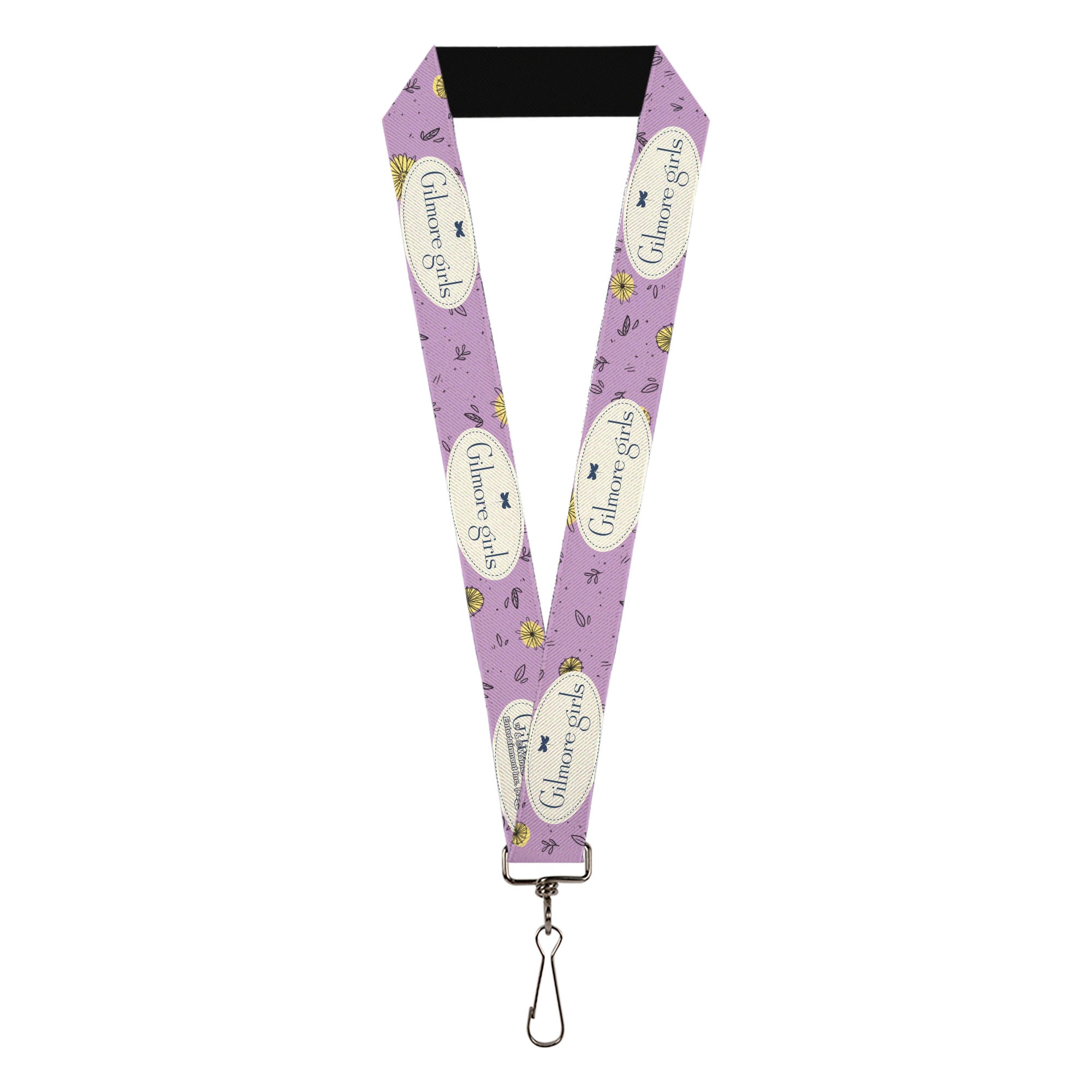 Lanyard - 1.0" - GILMORE GIRLS Title Logo and Flower Petals Lavender/White/Blue Lanyards Gilmore Girls