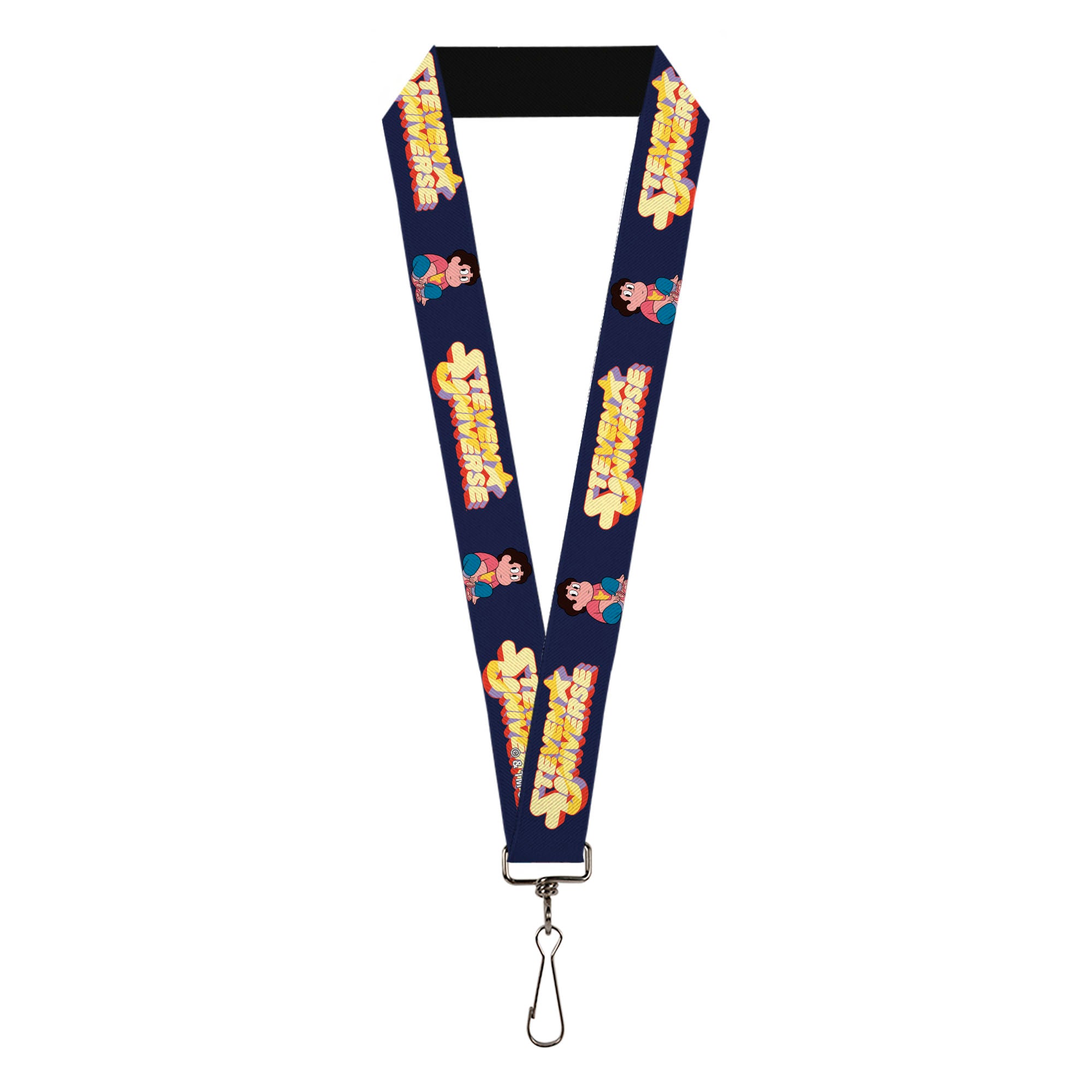 Lanyard - 1.0" - STEVEN UNIVERSE Sitting Pose and Title Logo Navy Blue Lanyards Steven Universe