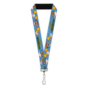 Lanyard - 1.0" - DEXTER'S LABORATORY Title Logo with Dexter and Dee Dee Expressions Blues Lanyards Dexter's Laboratory