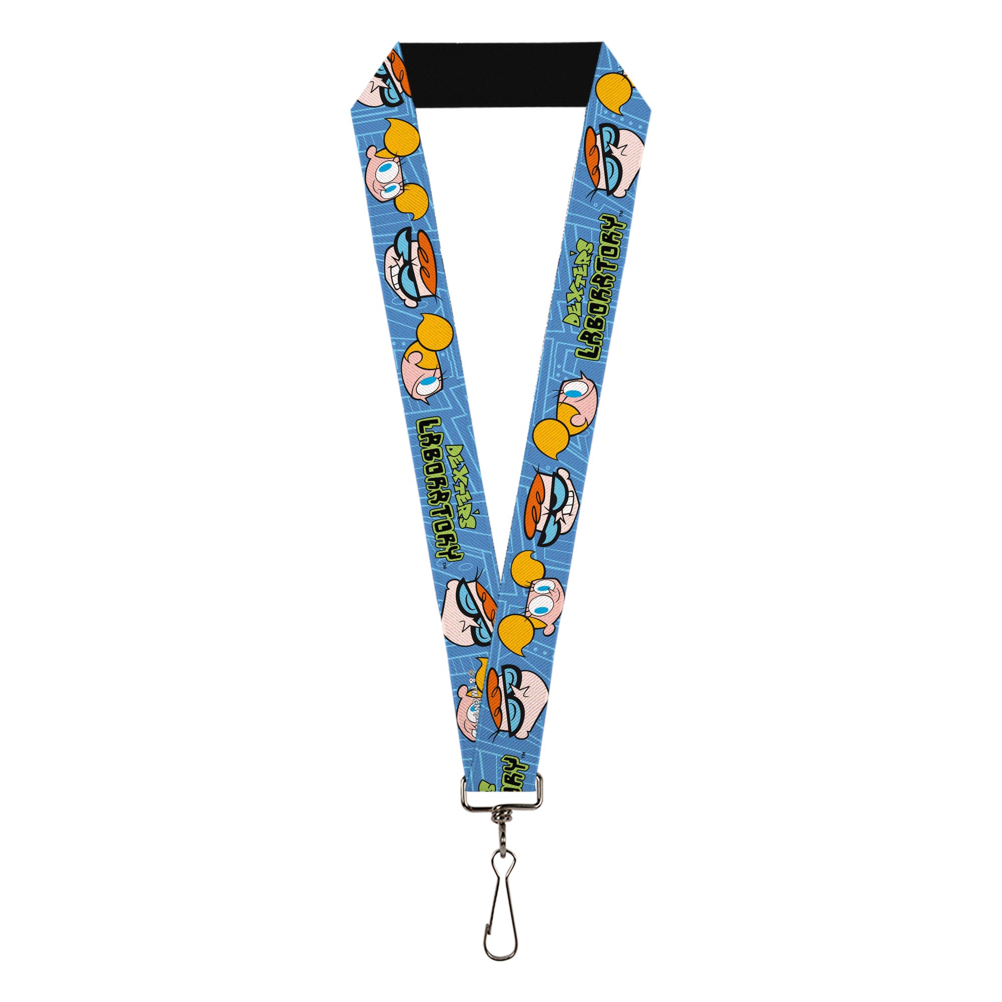 Lanyard - 1.0" - DEXTER'S LABORATORY Title Logo with Dexter and Dee Dee Expressions Blues Lanyards Dexter's Laboratory