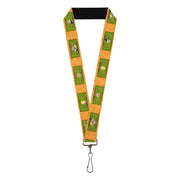 Lanyard - 1.0" - Ed Edd n Eddy Money Notes and Icons Orange/Greens Lanyards Ed, Edd n Eddy