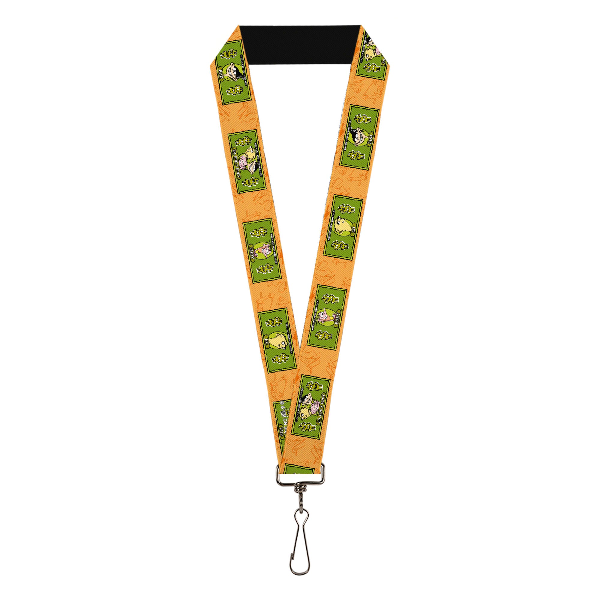 Lanyard - 1.0" - Ed Edd n Eddy Money Notes and Icons Orange/Greens Lanyards Ed, Edd n Eddy