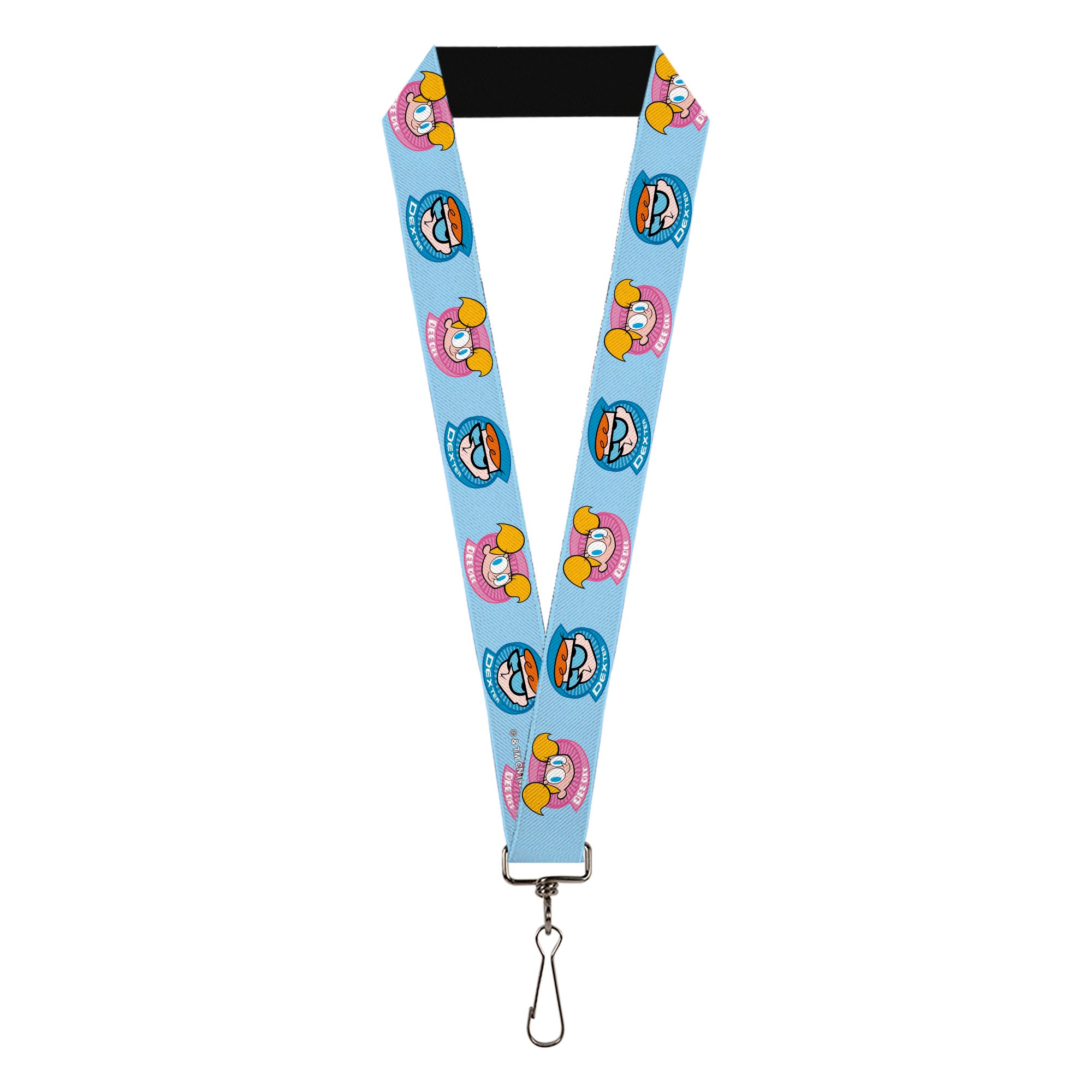 Lanyard - 1.0" - Dexter's Lab DEXTER and DEE DEE Face Icons Blues/Pink Lanyards Dexter's Laboratory