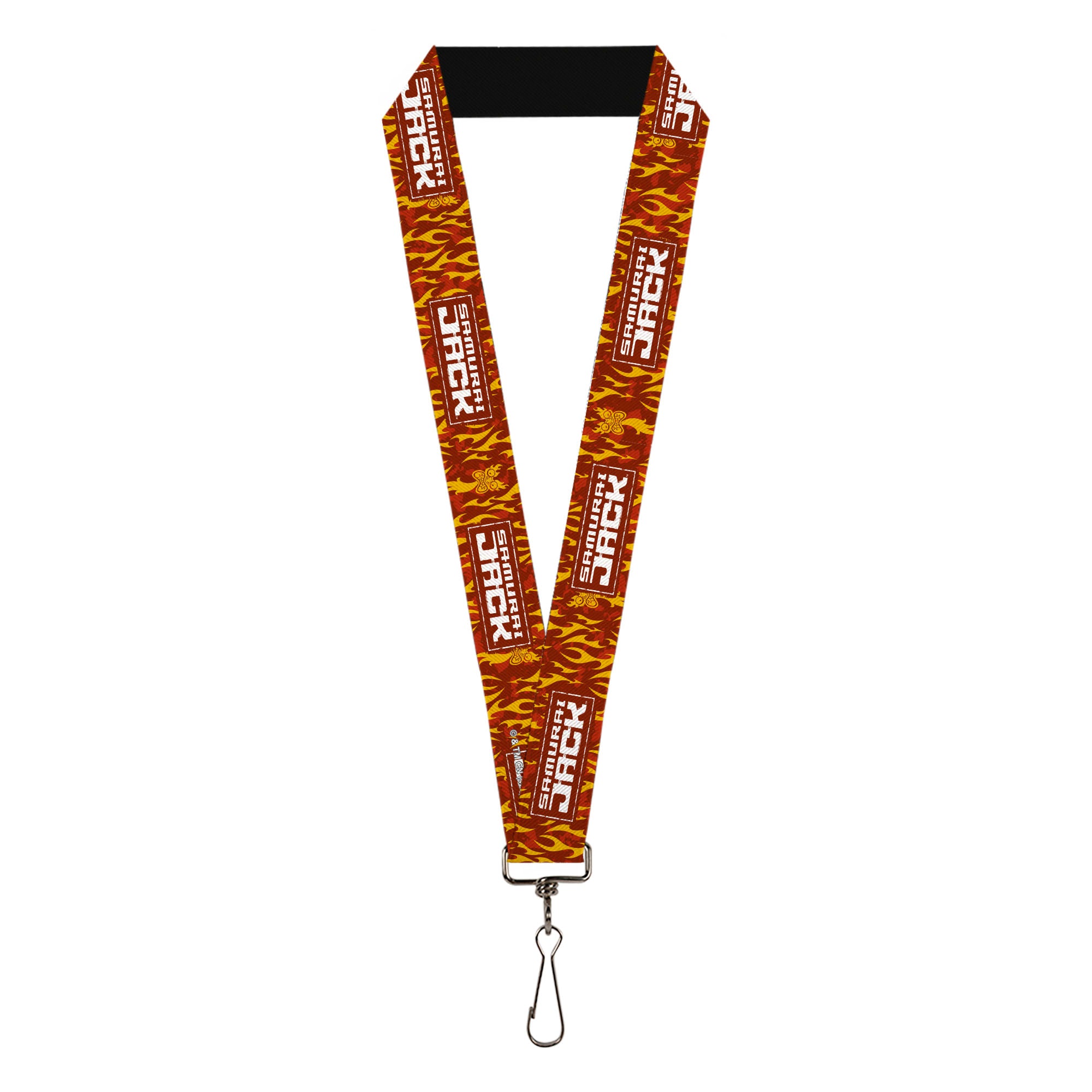 Lanyard - 1.0" - SAMURAI JACK Title Logo and Dragon Flames Reds/Orange/White Lanyards Samurai Jack