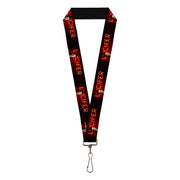 Lanyard - 1.0" - LUCIFER Title Logo Neon Light Pose Black/Reds Lanyards Lucifer