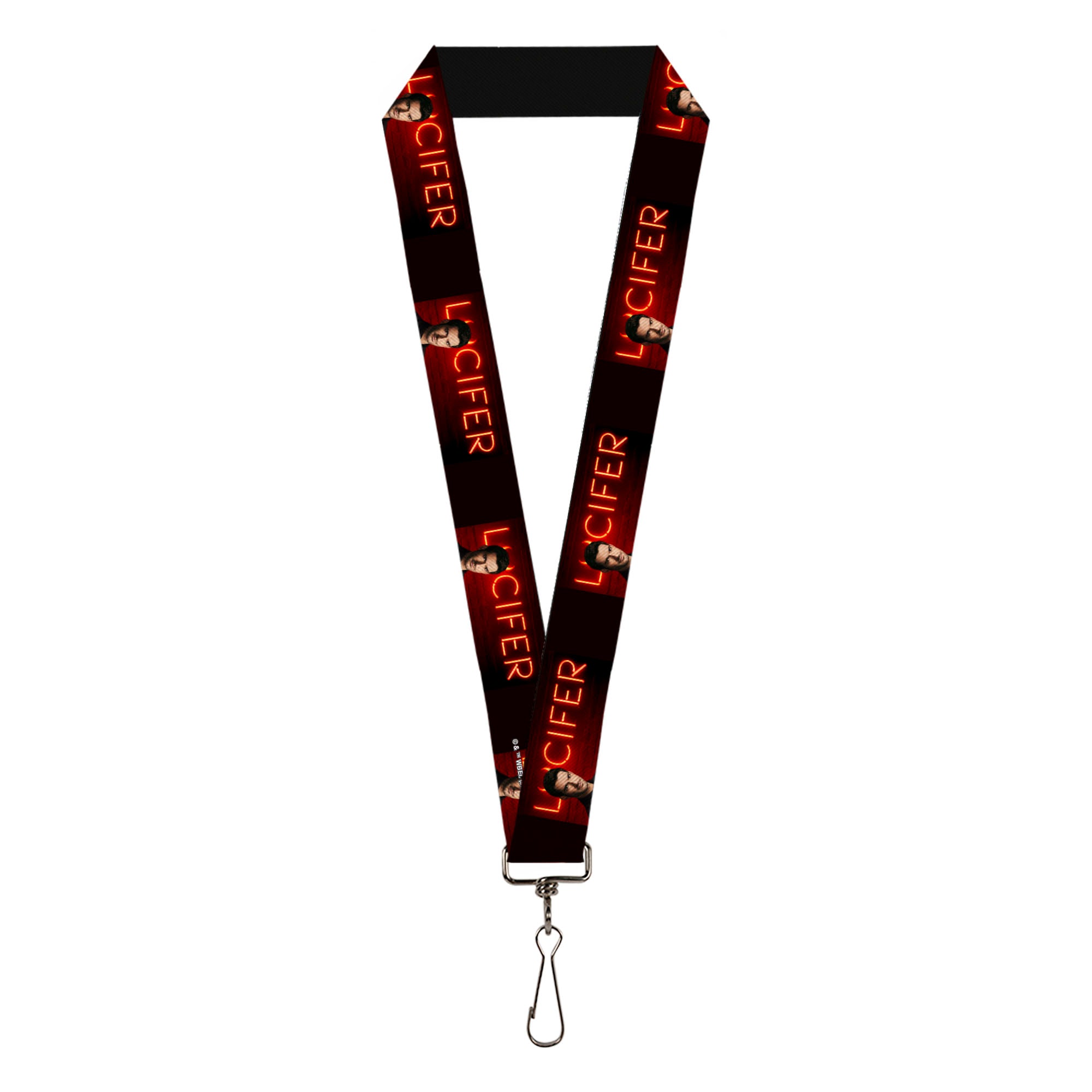 Lanyard - 1.0" - LUCIFER Title Logo Neon Light Pose Black/Reds Lanyards Lucifer