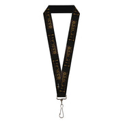 Lanyard - 1.0" - LUCIFER Title Logo Black/Gold Lanyards Lucifer