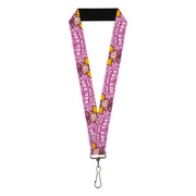 Lanyard - 1.0" - Dexter's Laboratory THE WAY OF DEE DEE Pose Pinks/White Lanyards Dexter's Laboratory