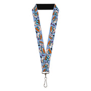 Lanyard - 1.0" - Dexter's Laboratory Dexter Poses Blues Lanyards Dexter's Laboratory