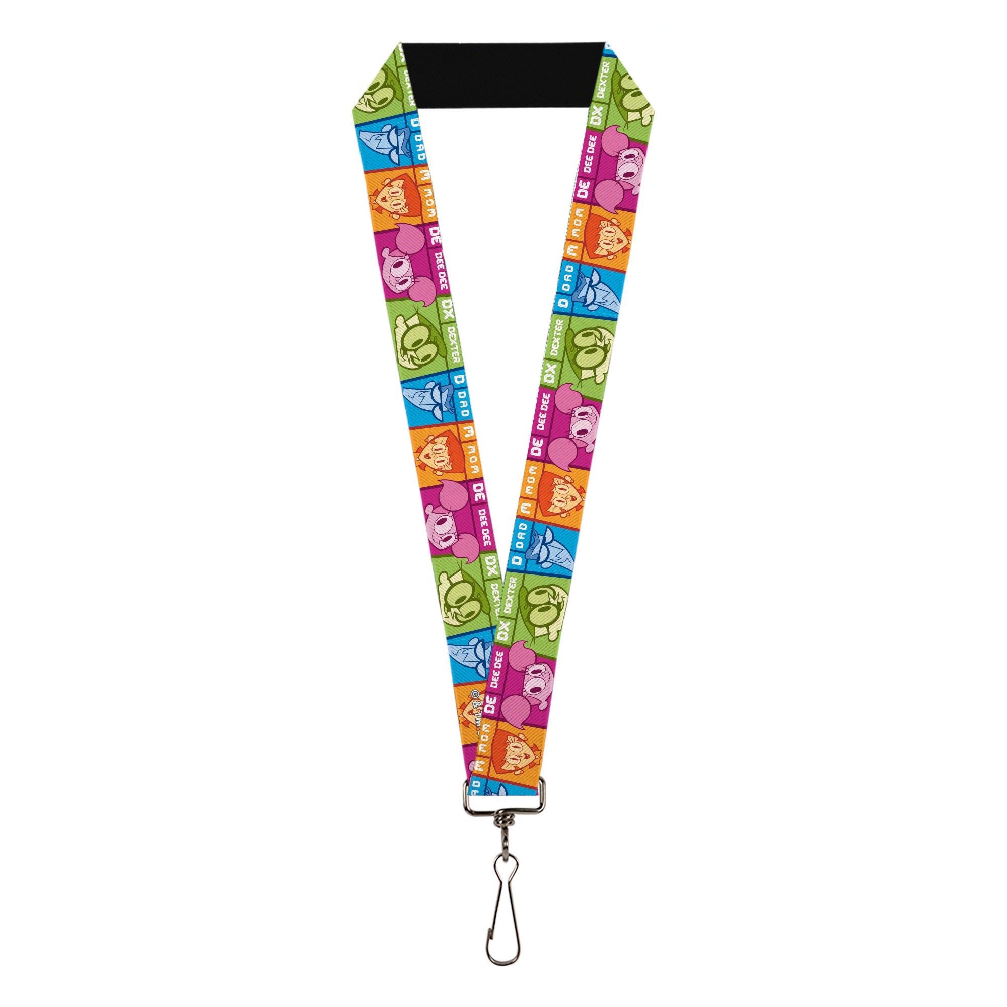 Lanyard - 1.0" - Dexter's Laboratory Four Character Pose Blocks Multi Color Lanyards Dexter's Laboratory