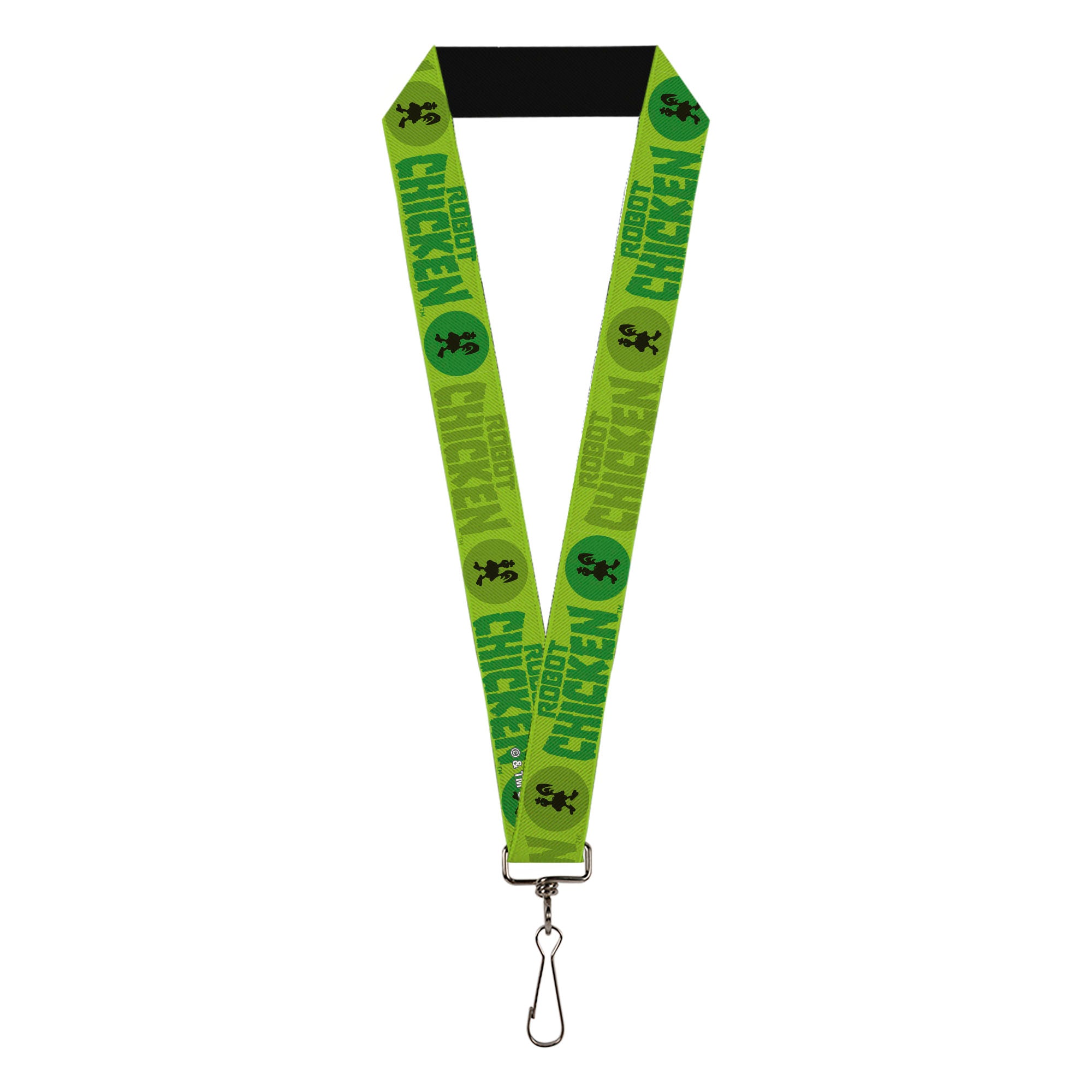 Lanyard - 1.0" - ROBOT CHICKEN Title Logo and Chicken Silhouette Bullseye Greens Lanyards Robot Chicken