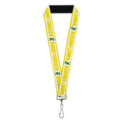Lanyard - 1.0" - ROBOT CHICKEN Chicken Silhouette Yellow/White/Green Lanyards Robot Chicken