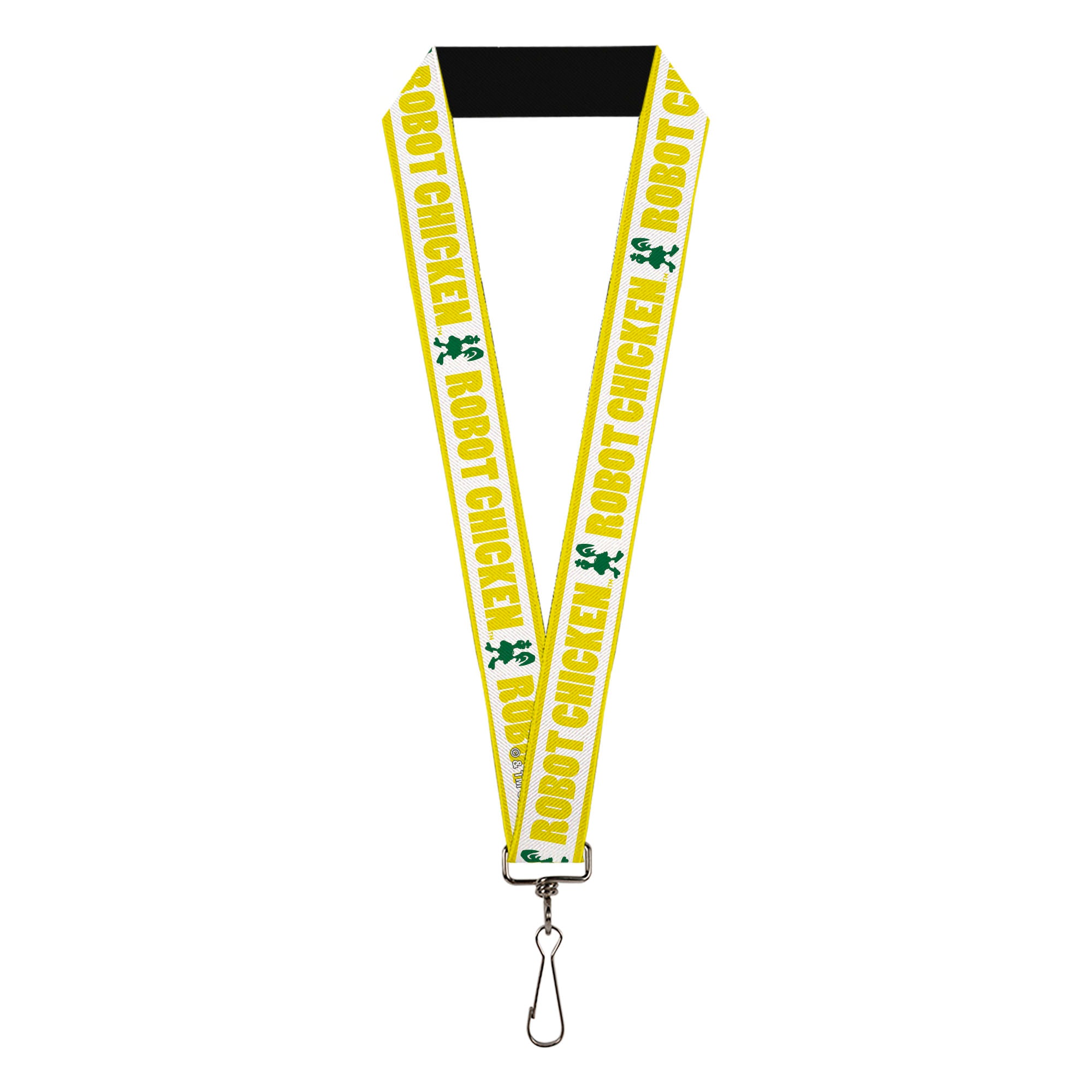 Lanyard - 1.0" - ROBOT CHICKEN Chicken Silhouette Yellow/White/Green Lanyards Robot Chicken