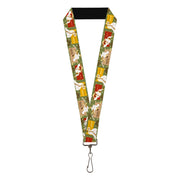 Lanyard - 1.0" - SAMURAI JACK Title Logo and Action Pose Scenes Greens/Brown Lanyards Samurai Jack