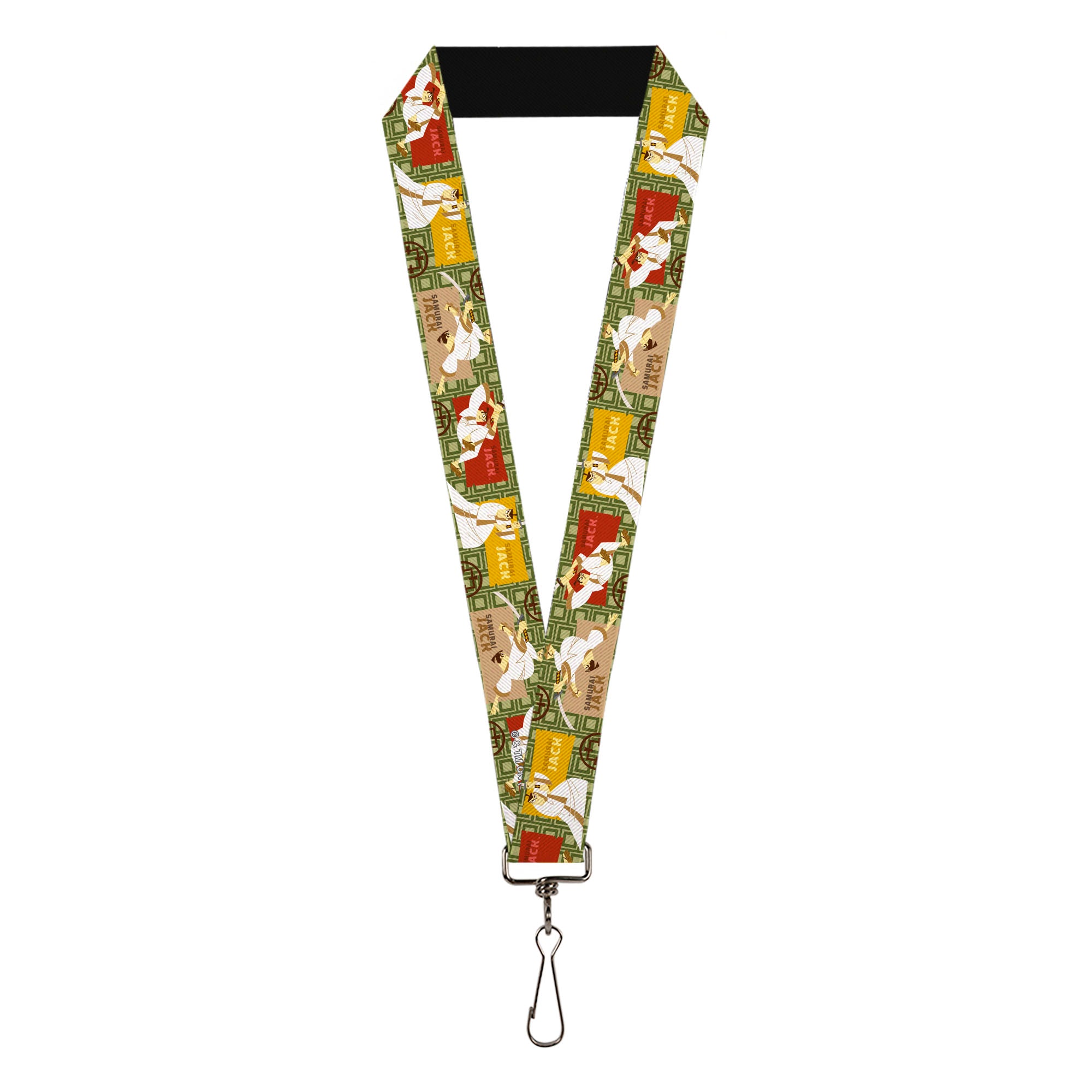 Lanyard - 1.0" - SAMURAI JACK Title Logo and Action Pose Scenes Greens/Brown Lanyards Samurai Jack