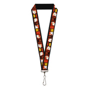 Lanyard - 1.0" - Samurai Jack Action Pose and Icons Blocks Reds/Black Lanyards Samurai Jack