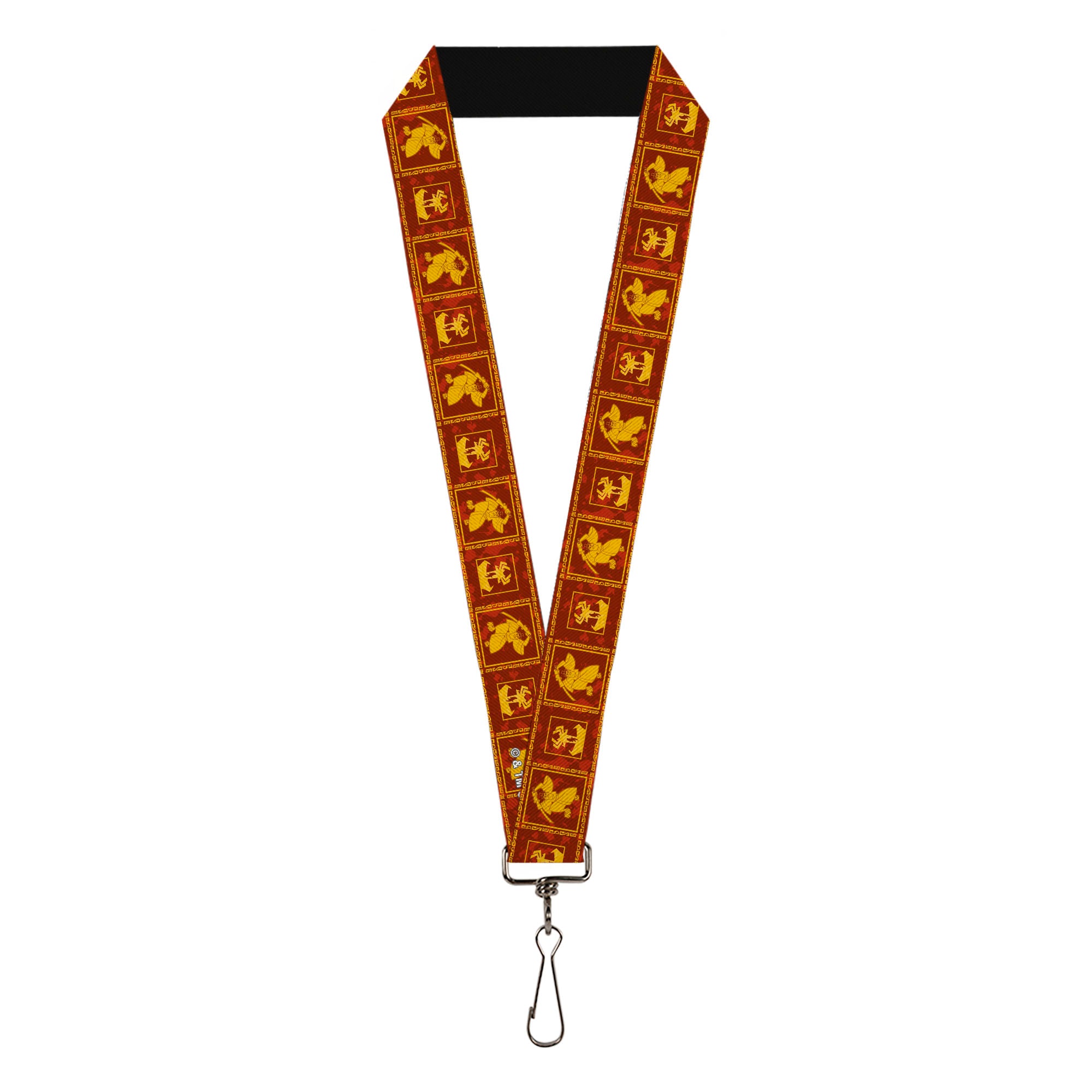 Lanyard - 1.0" - Samurai Jack Action Pose and Dragon Icon Blocks Reds/Orange Lanyards Samurai Jack