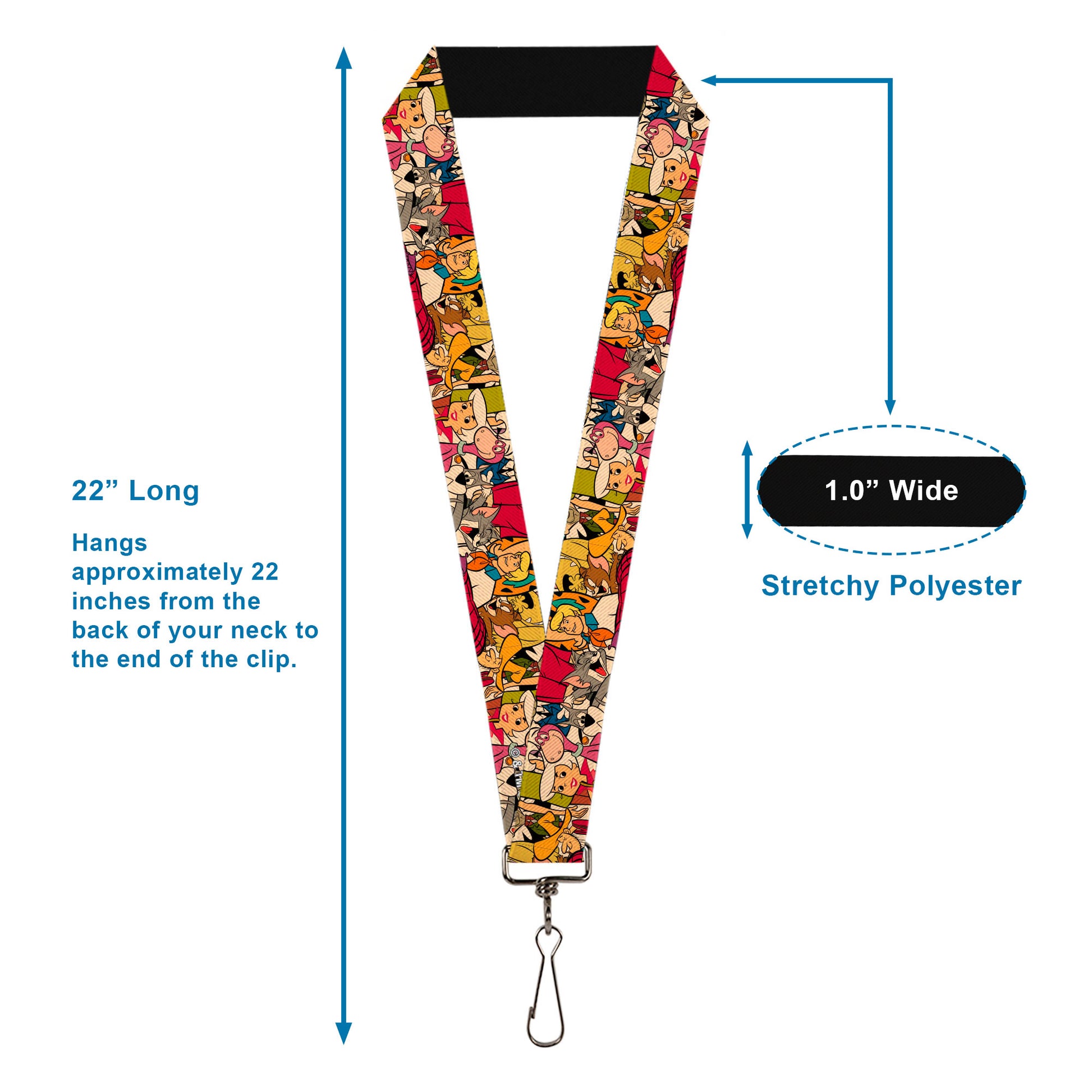 Lanyard - 1.0" - HANNA-BARBERA Title Logo Mutli Show Characters Stacked Lanyards Warner Bros. Animation