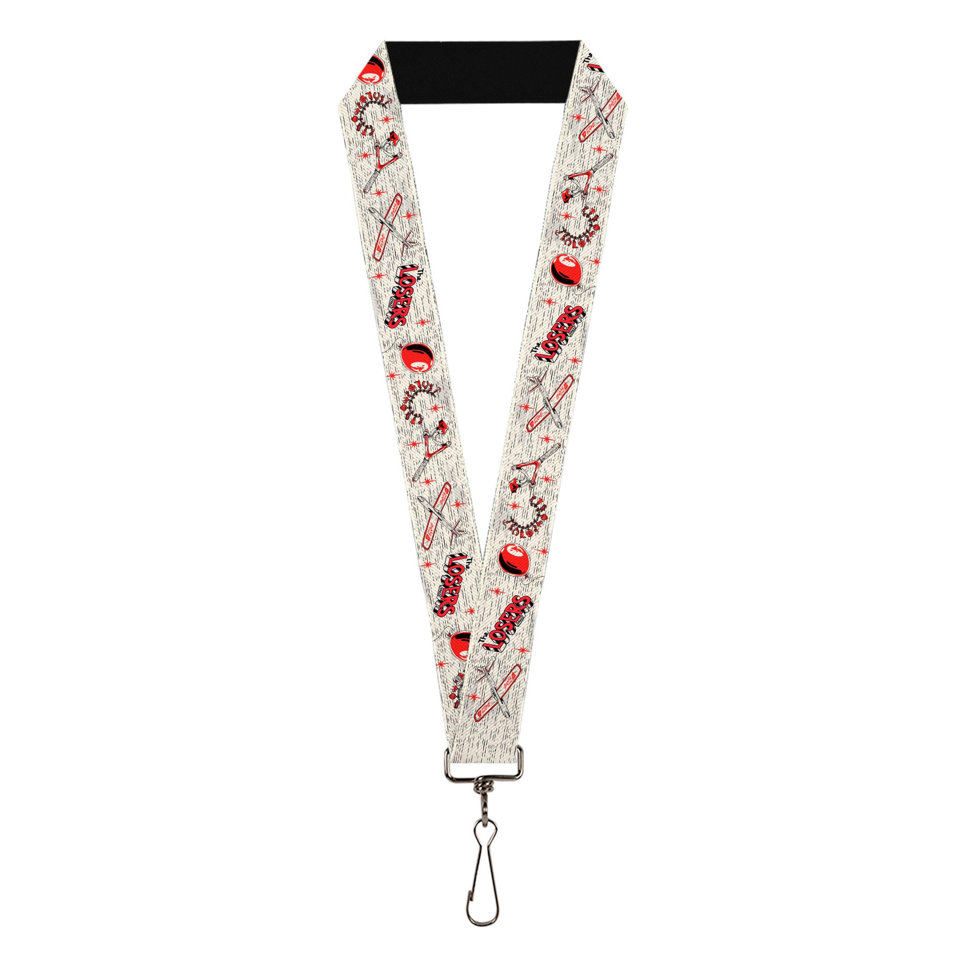 Lanyard - 1.0" - IT Welcome to Derry Icons Collage White/Black/Red Lanyards IT