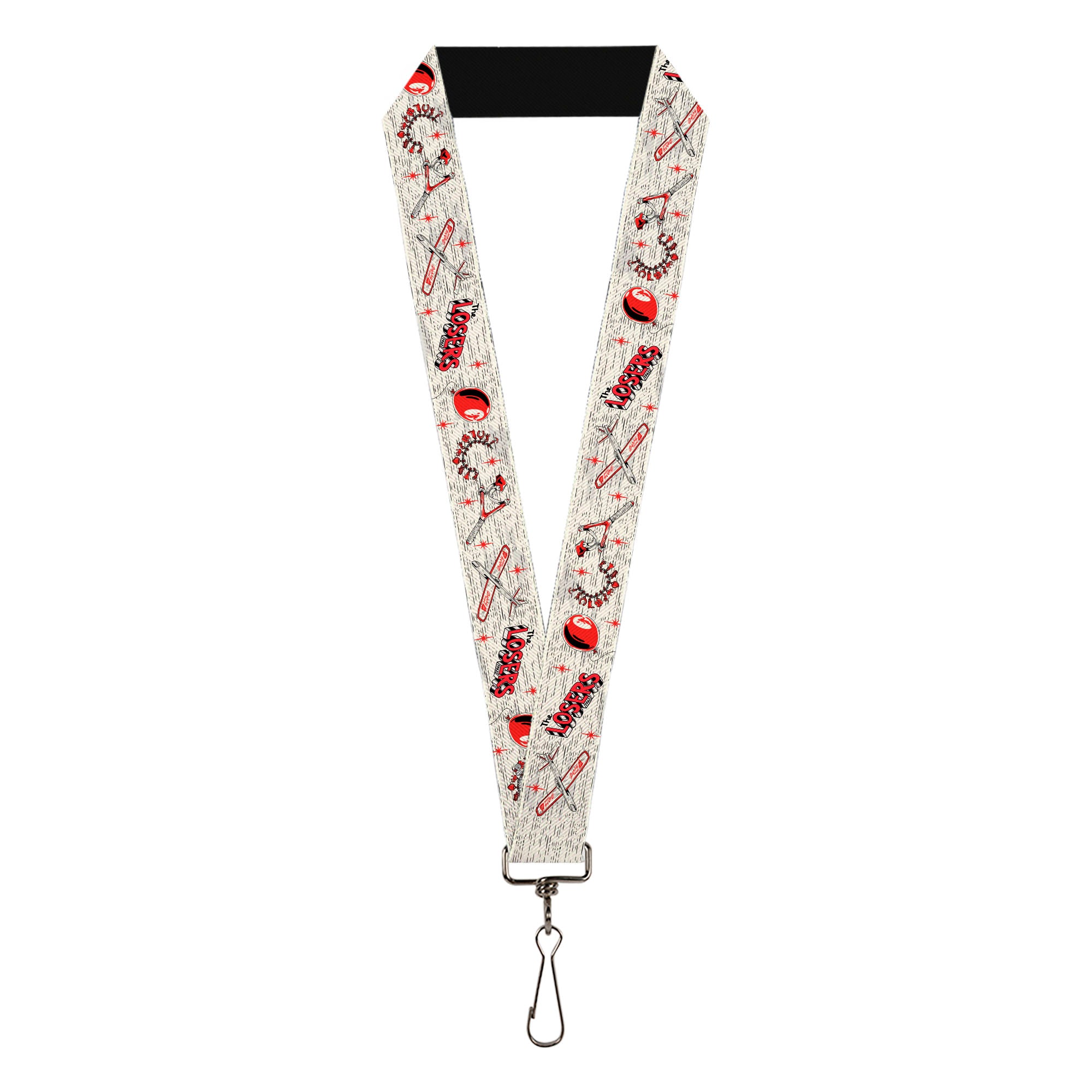 Lanyard - 1.0" - IT Welcome to Derry Icons Collage White/Black/Red Lanyards IT