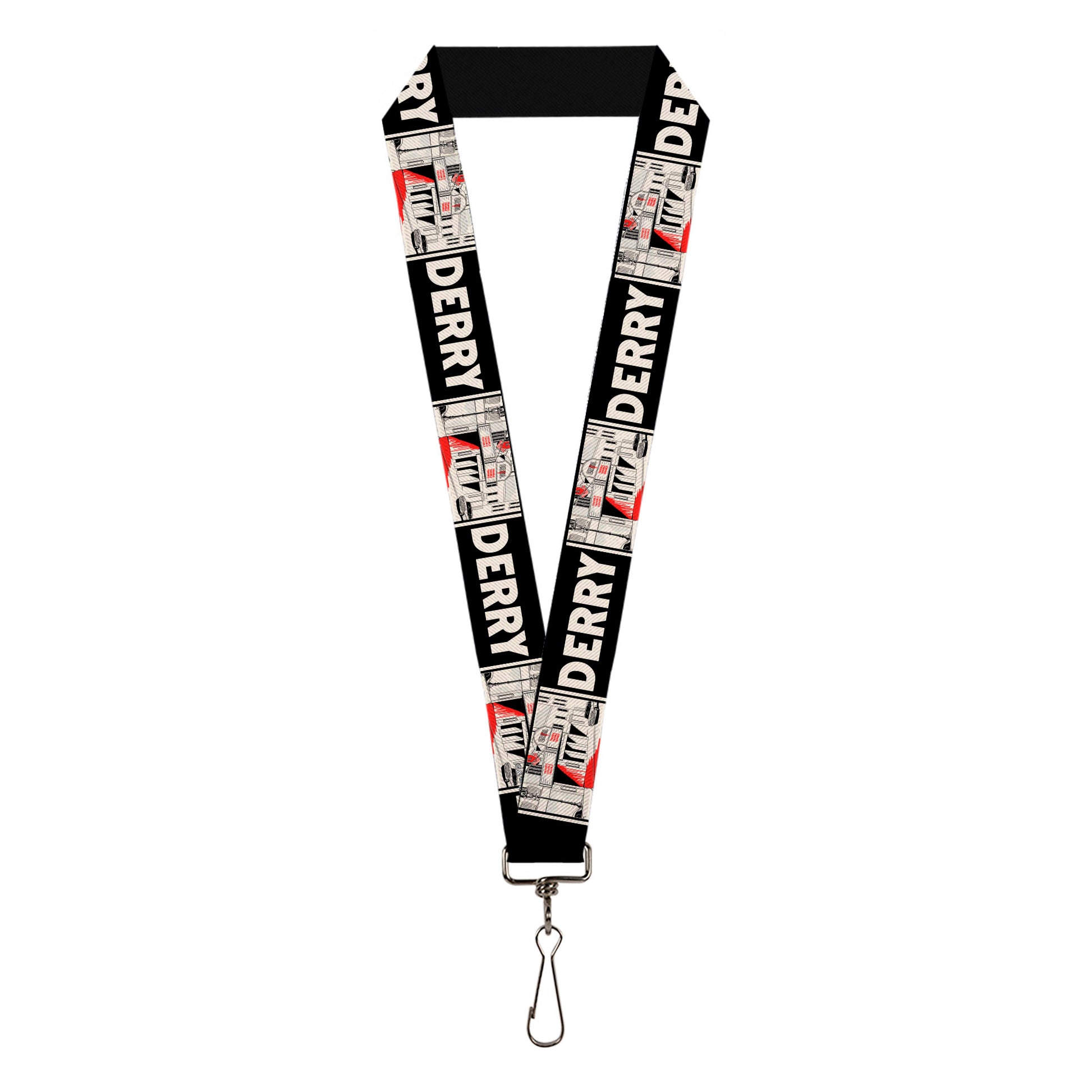 Lanyard - 1.0" - IT Welcome to Derry Vintage Movie Theatre Scene Black/White Lanyards IT