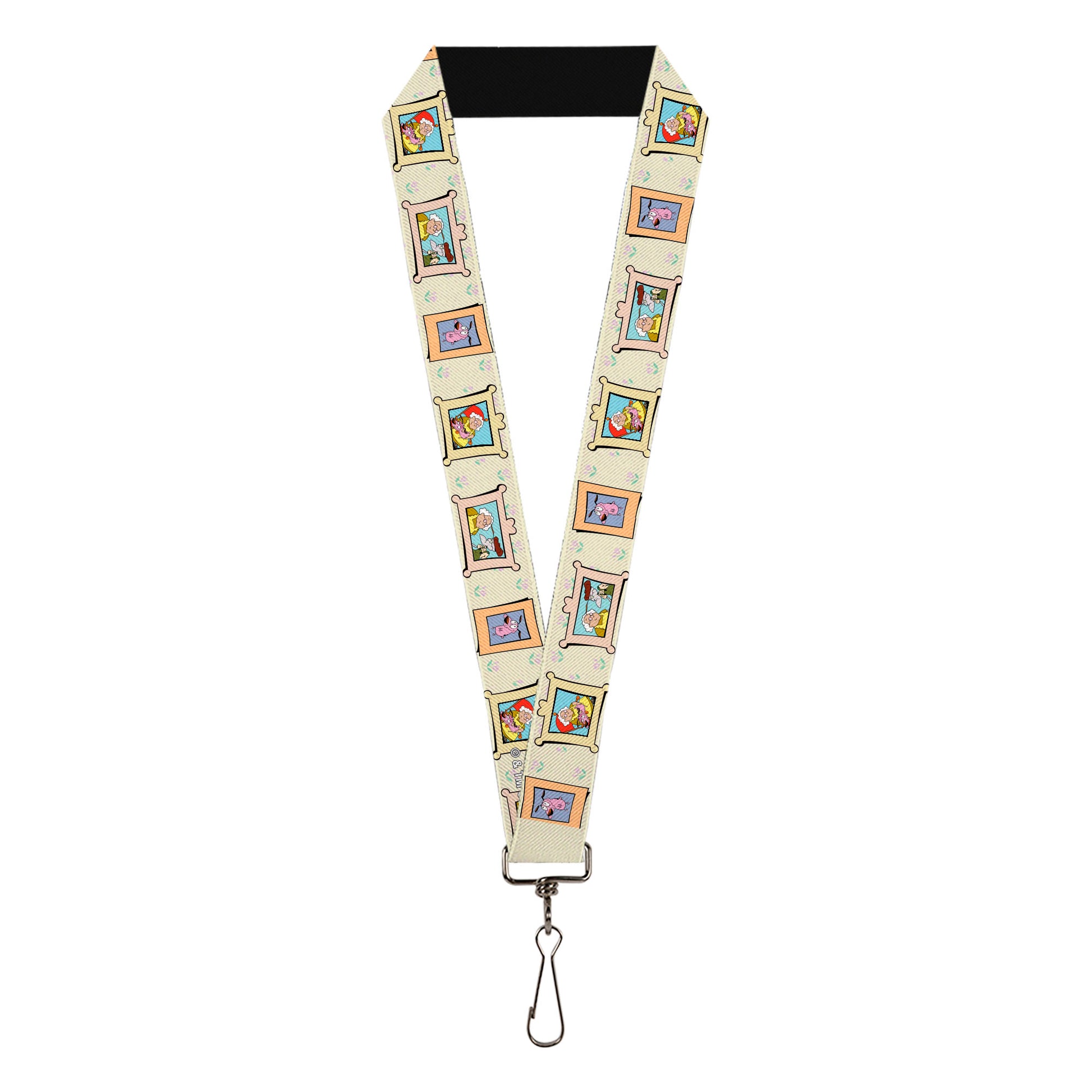 Lanyard - 1.0" - Courage the Cowardly Dog Three Character Portrait Blocks Tan Lanyards Courage the Cowardly Dog