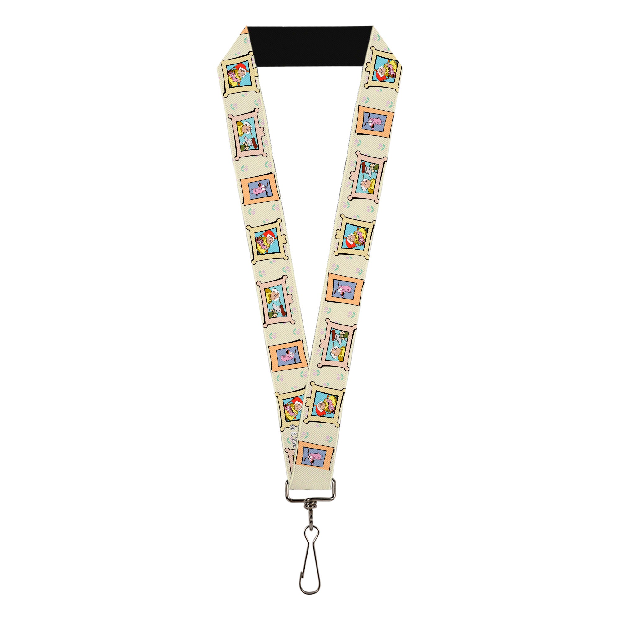 Lanyard - 1.0" - Courage the Cowardly Dog Three Character Portrait Blocks Tan Lanyards Courage the Cowardly Dog