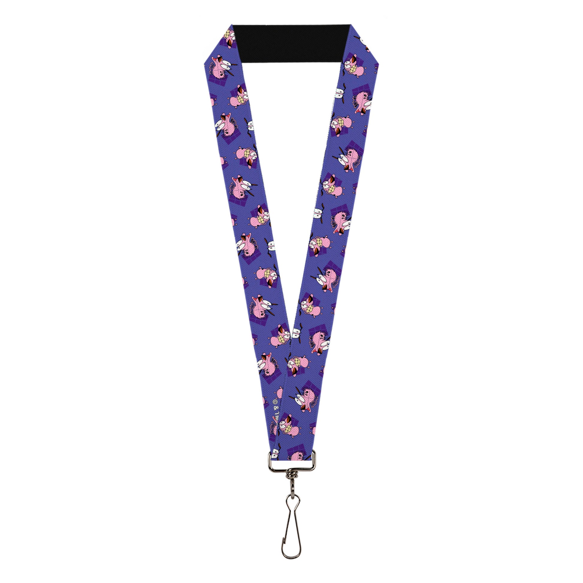 Lanyard - 1.0" - Courage the Cowardly Dog Poses Scattered Blue Lanyards Courage the Cowardly Dog