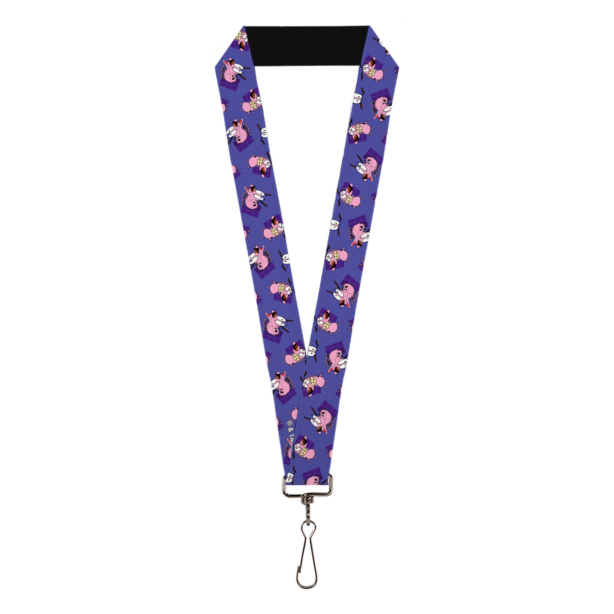 Lanyard - 1.0" - Courage the Cowardly Dog Poses Scattered Blue Lanyards Courage the Cowardly Dog