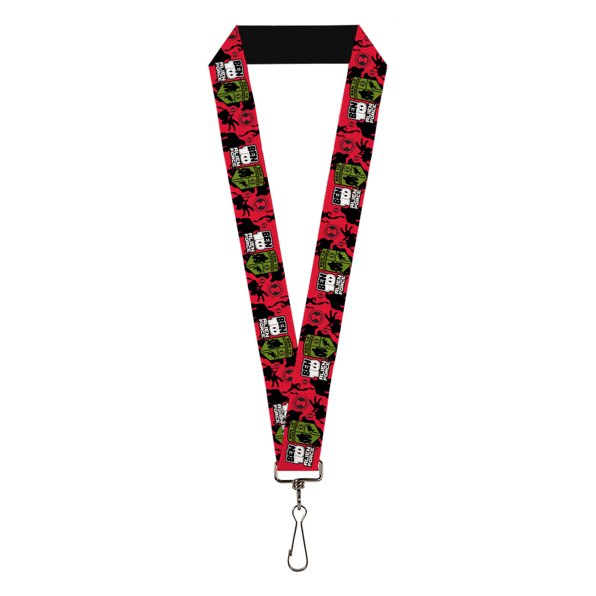 Lanyard - 1.0" - BEN 10 ALIEN FORCE Badge and Character Collage Red/Black/White/Green Lanyards Ben 10
