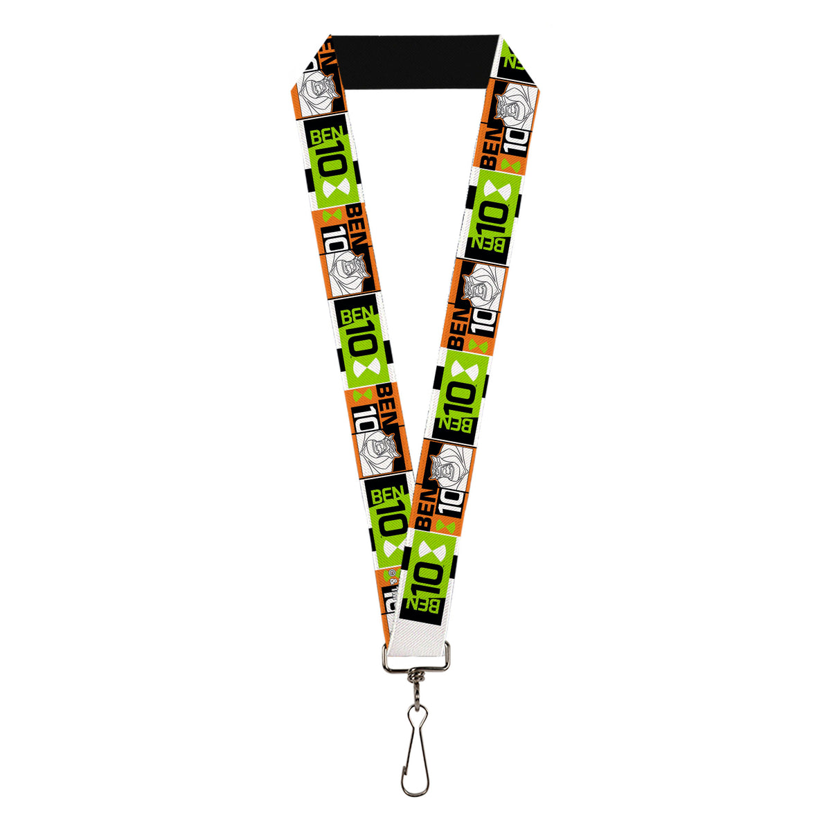 Lanyard - 1.0" - BEN 10 Rath and Title Logo Blocks Orange/Green/Black/White Lanyards Ben 10