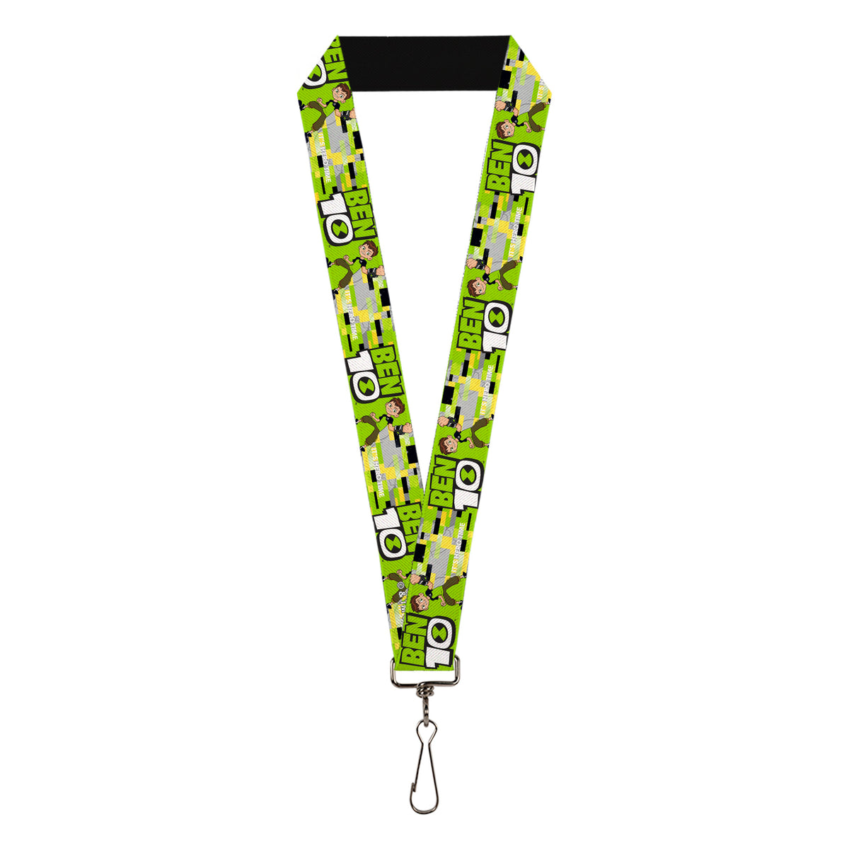 Lanyard - 1.0" - BEN 10 Pose and Title Logo Green/Yellow/Black/White Lanyards Ben 10
